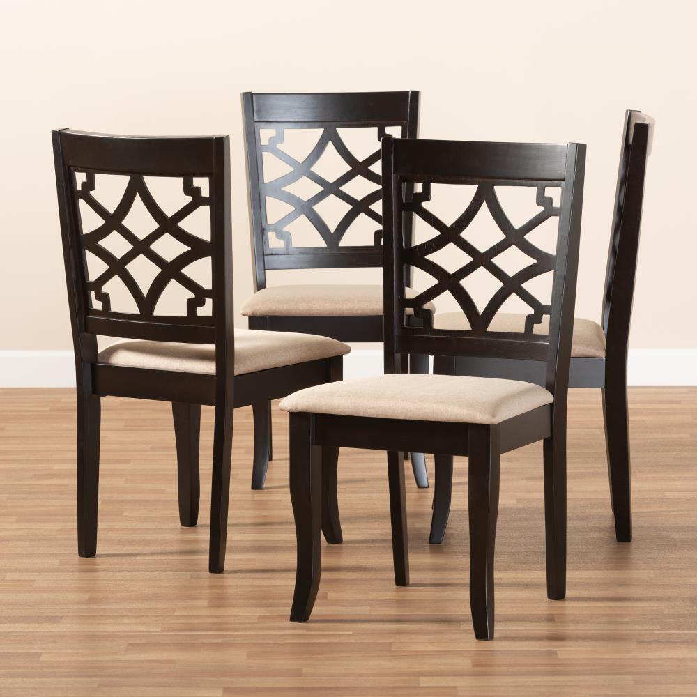 Espresso Oak and Sand Upholstered Parsons Dining Chair