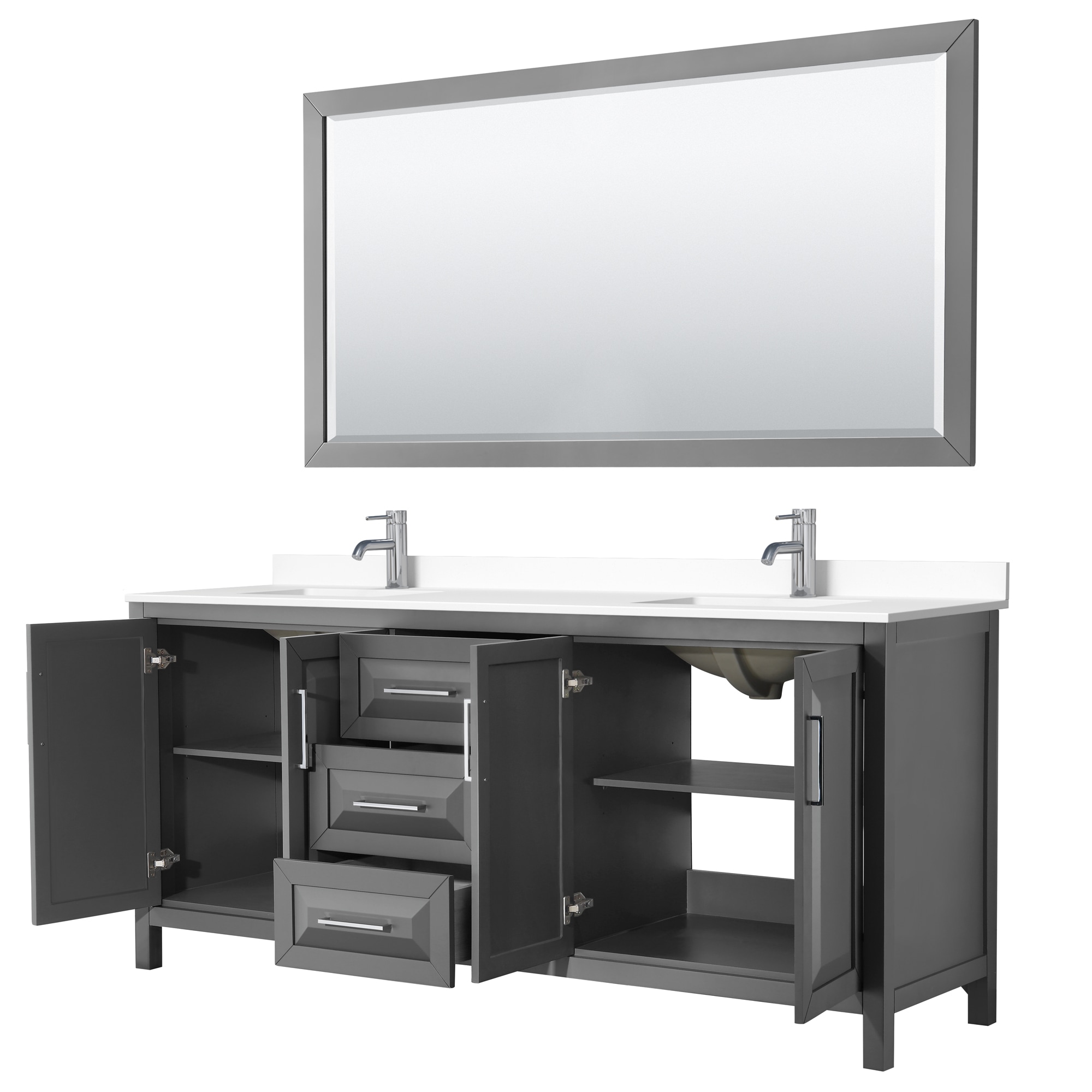 Wyndham Collection WCV252580DKGWCUNSM70 Bath-Vanity-Combo - View #2
