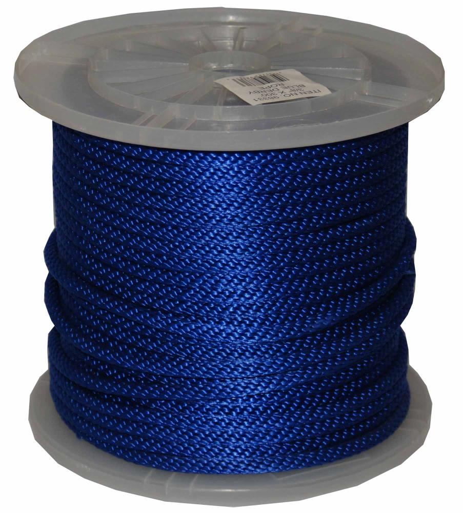 T.W. Evans Cordage 98016 .625 in. x 200 ft. Solid Braid Propylene Multifilament Derby Rope in Blue