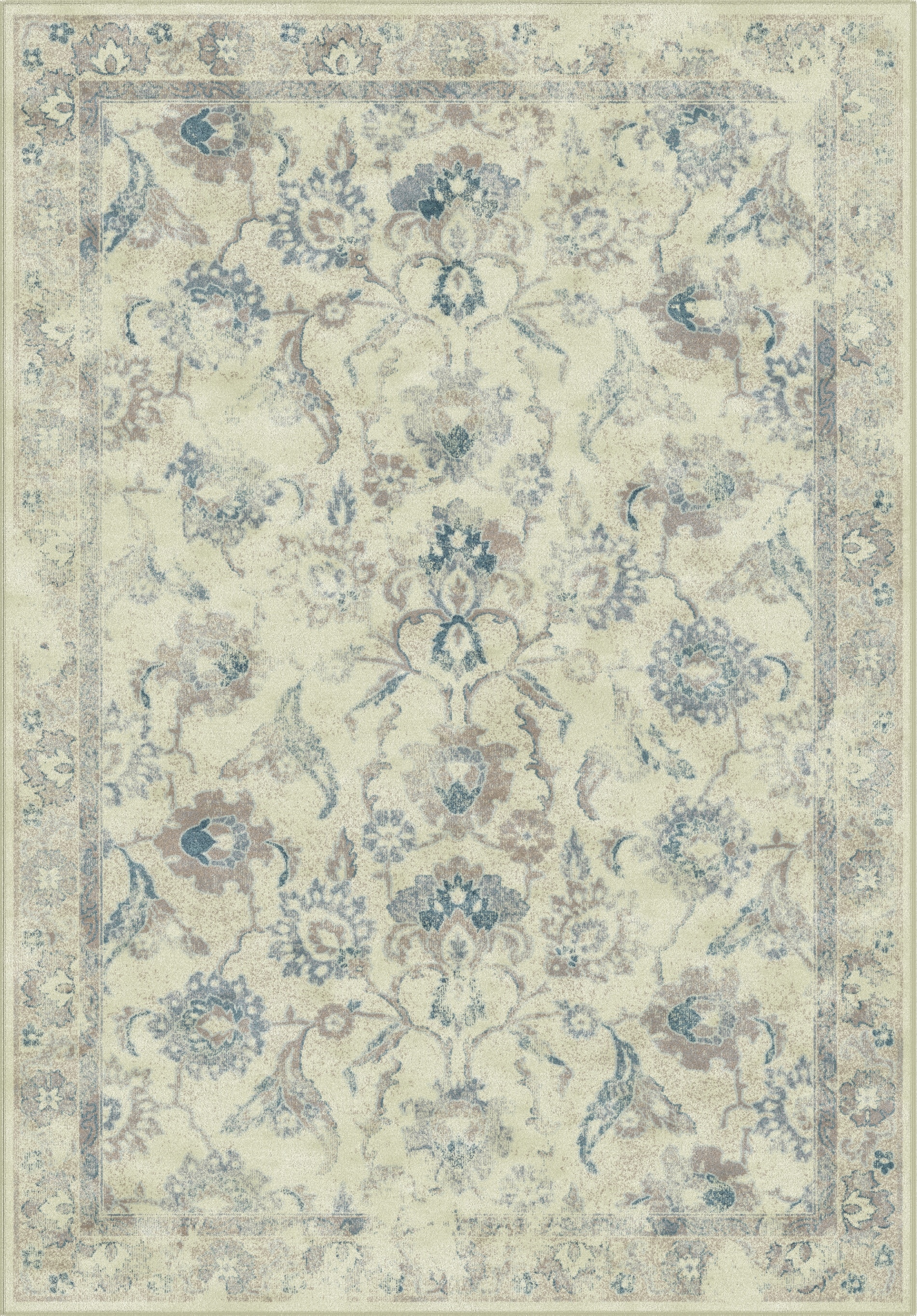 Safavieh VTG115-7440-5 Vintage Bruge 5 x 8 (ft) Loomed Synthetic Stone/Blue Rectangular Indoor Distressed/Overdyed Vintage Area rug