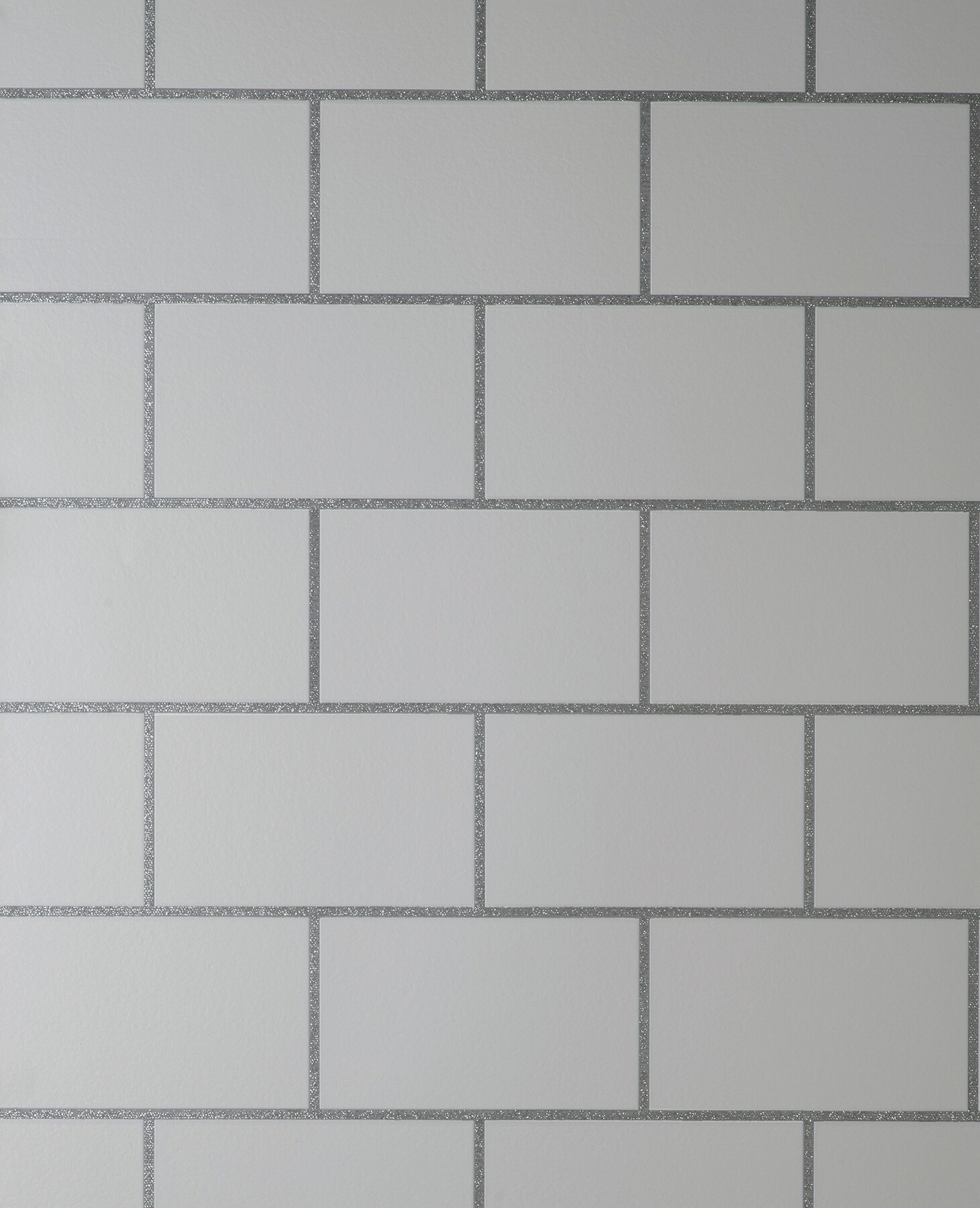 Fine Decor M1637 Medley 56.4-Sq. Feet White Vinyl Tile Unpasted Wallpaper