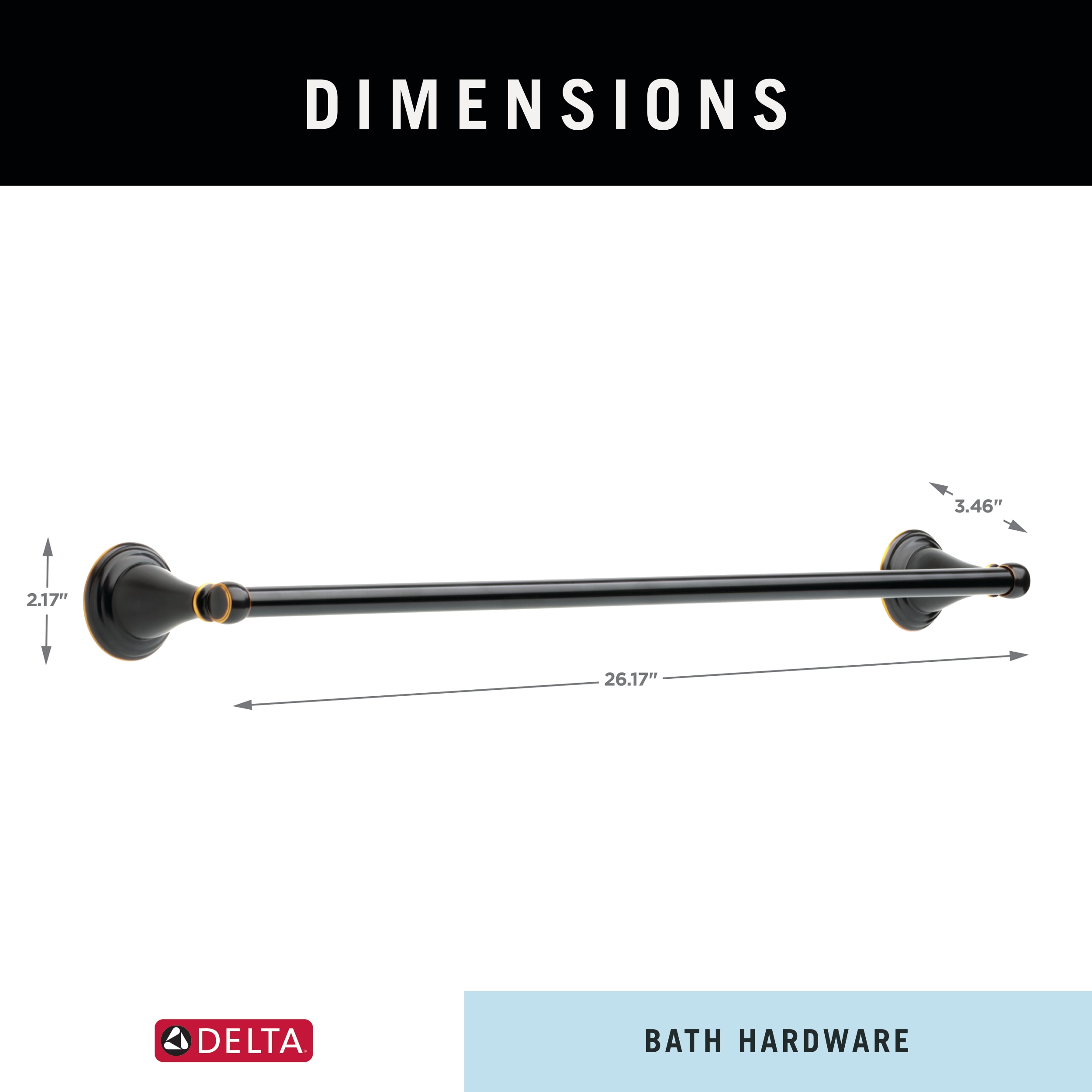 Windemere 24-Inch Oil Bronze Wall Mounted Towel Bar