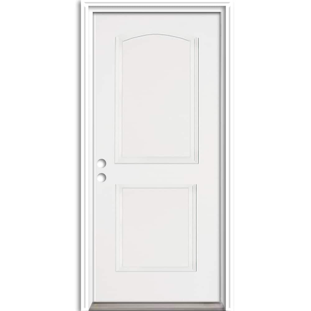 RELIABILT LO691158 36-in x 80-in x 4-5/8-in Fiberglass No glass Right-hand inswing Unfinished Prehung Front Door with Brickmould Insulating core