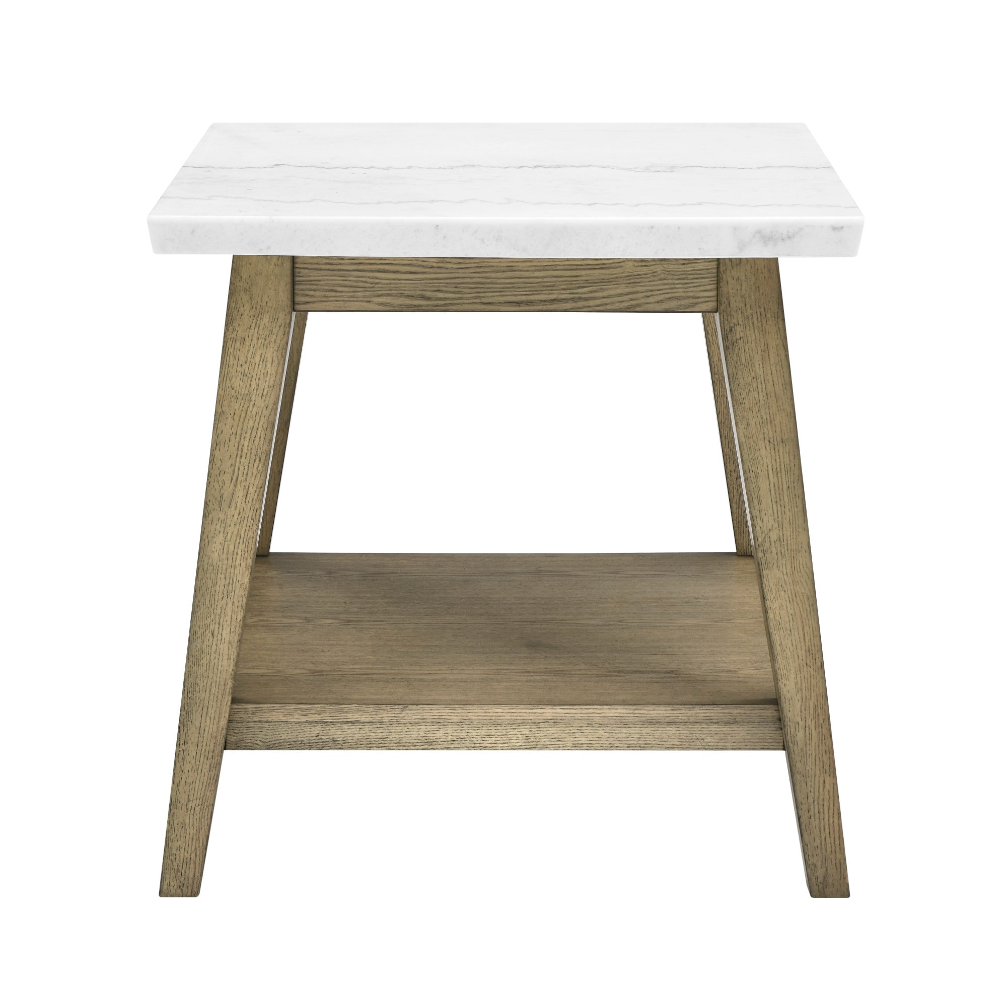 Steve Silver VD300WE 24-in W x 24-in H White Faux marble Square Midcentury End Table Assembly Required