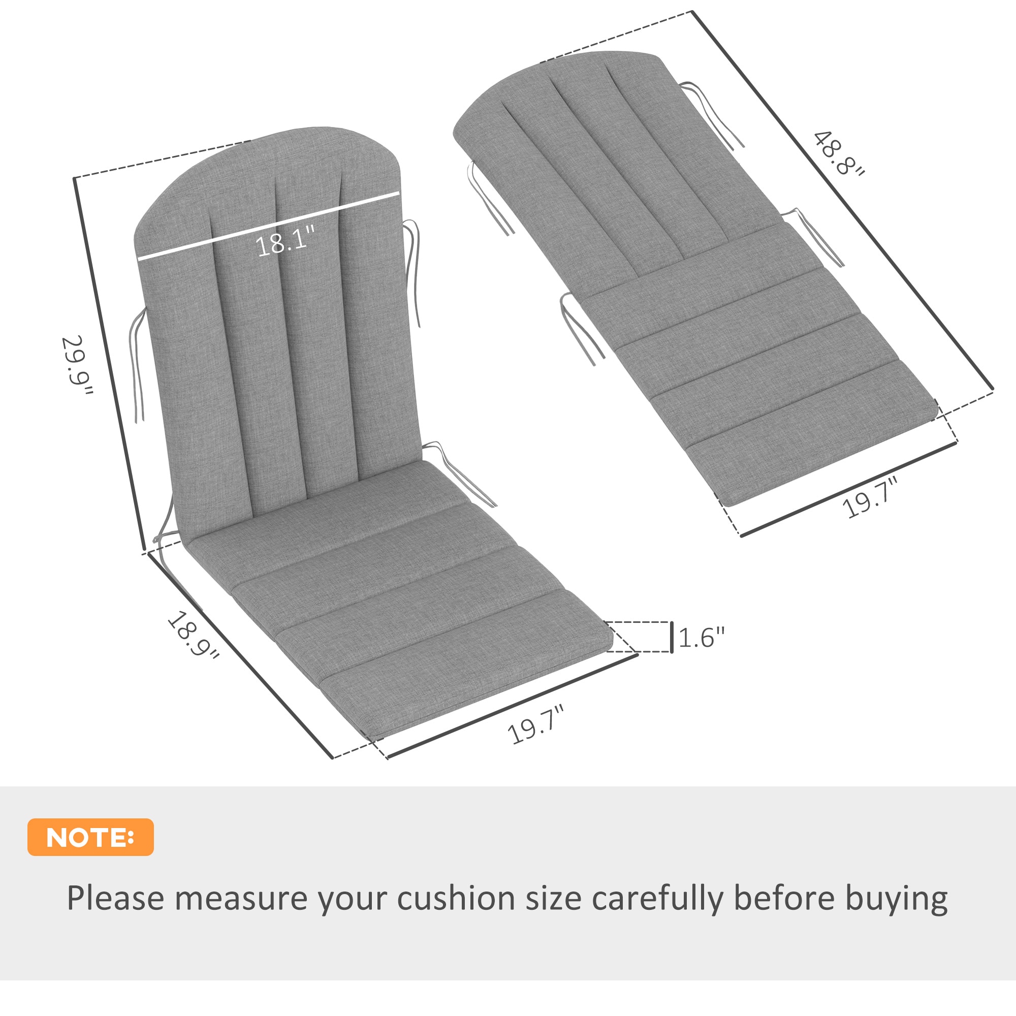 Outsunny 84G-669V01GY Patio-Furniture-Cushions - View #3