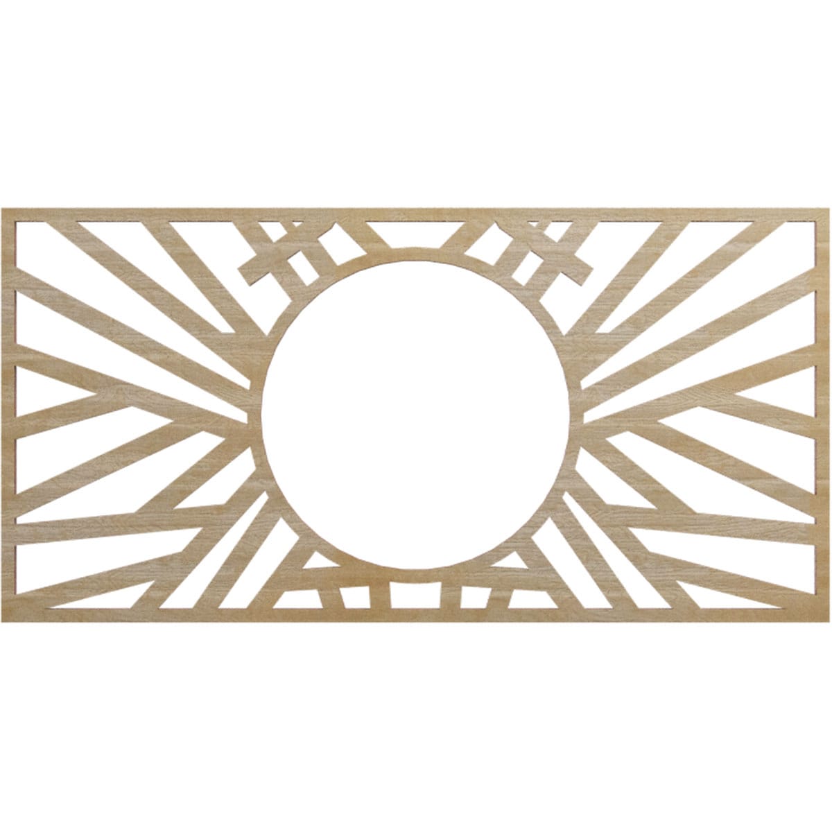 Ekena Millwork CMWP20X10X0375HOHI Hoover Fretwork Pierced 10-in W x 20-in L Architectural Hickory Wood Whole Ceiling Medallion