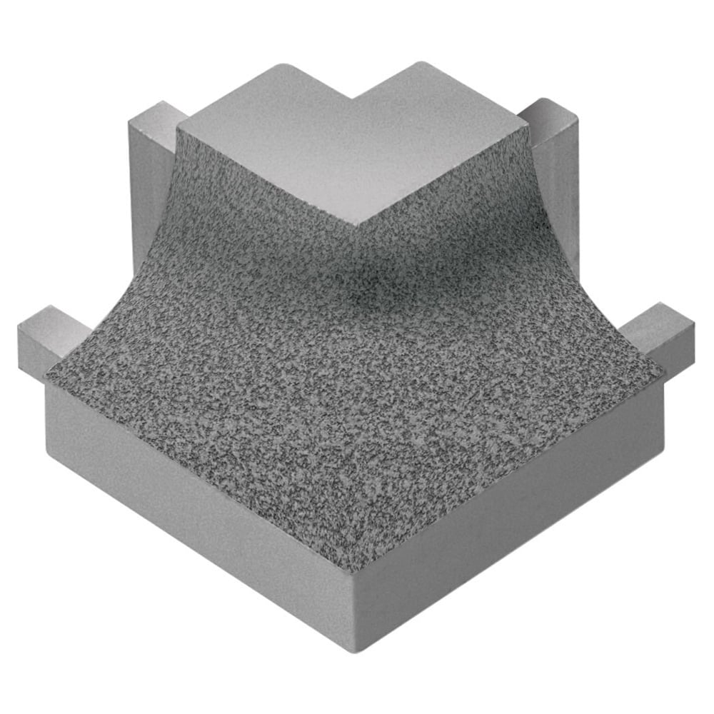 Schluter Systems E90Q/AHK1S/TSG Dilex-AHK 0.5-in W x 1-in L Pewter textured color-coated aluminum Aluminum Outside corner Tile Edge Trim