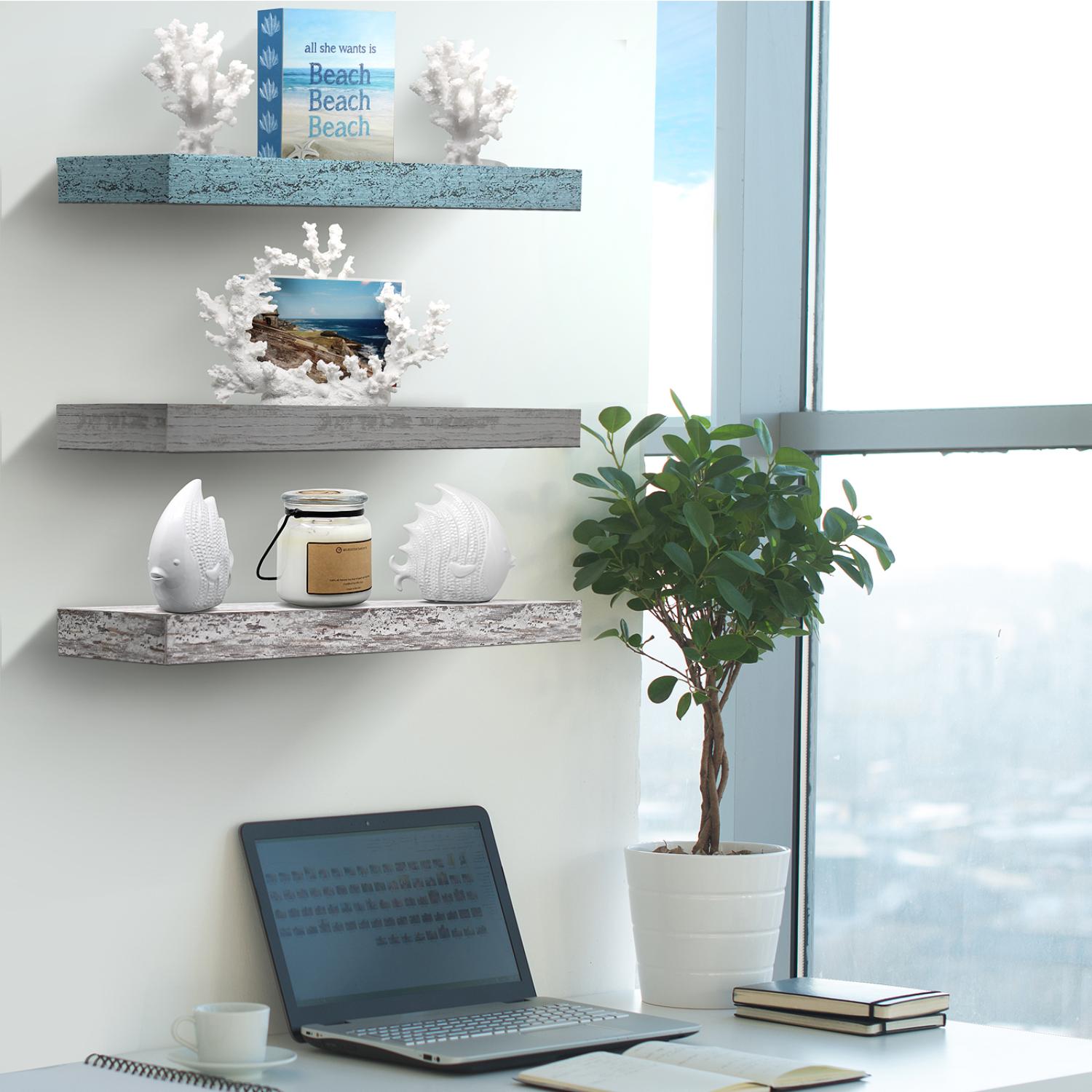 SORBUS WD-NTSHLV3-RUSN Wall-Mounted-Shelving - View #3