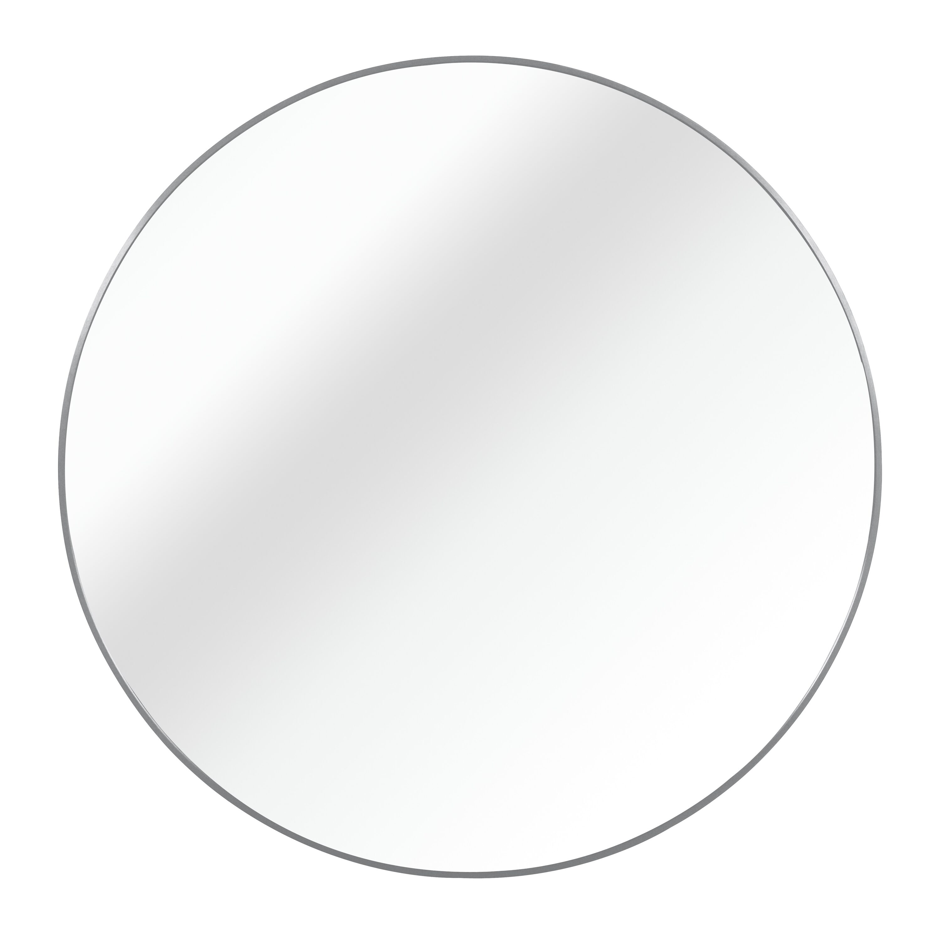 Qualler  36 Inch Metal Round Bathroom Mirror - Silver