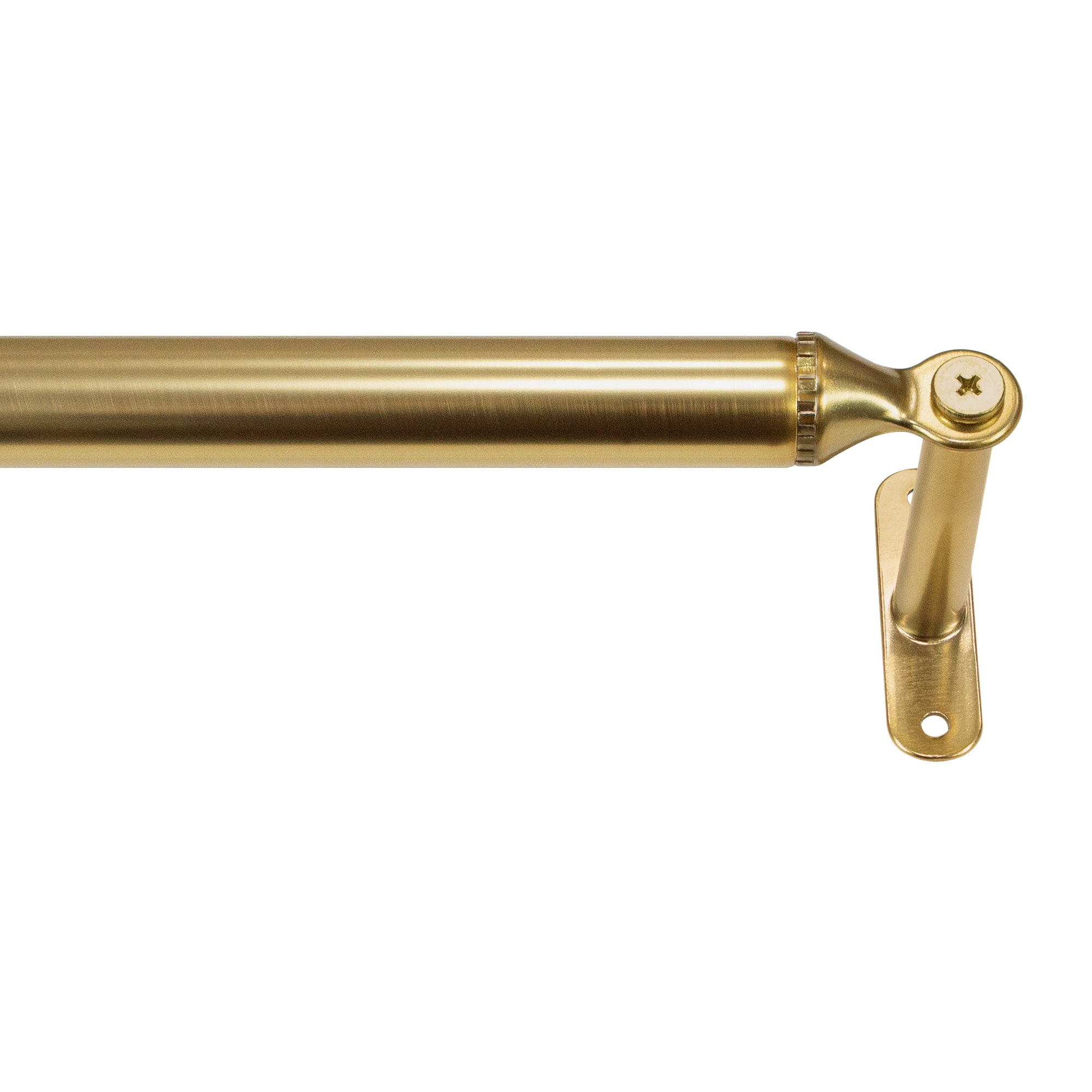 Lumi Home Furnishings - 28-in to 48-in Brass Steel Side Single Curtain Rod with Finials