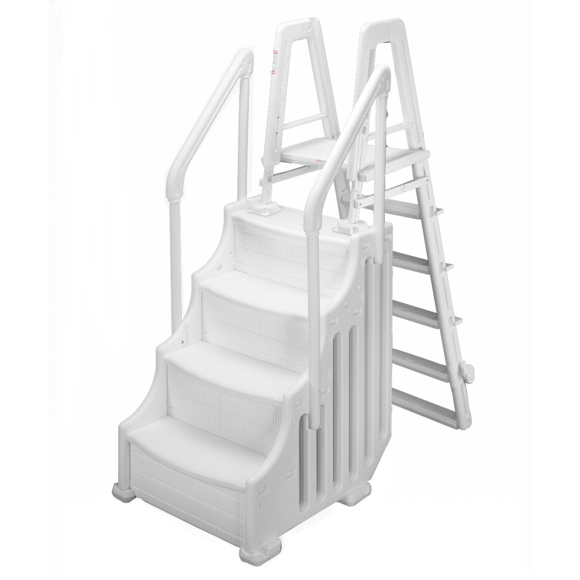 Blue Wave NE1088 Simple Step 54-in Resin Drop-In Pool Steps with Outside Ladder Hand Rail
