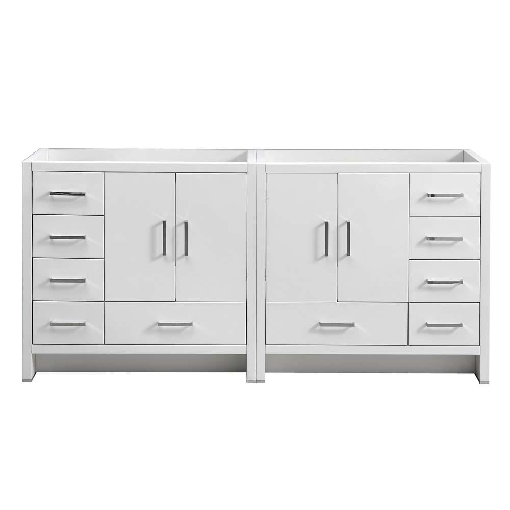 Fresca FCB9472WH Imperia 72-in Glossy White Bathroom Vanity Base Cabinet without Top