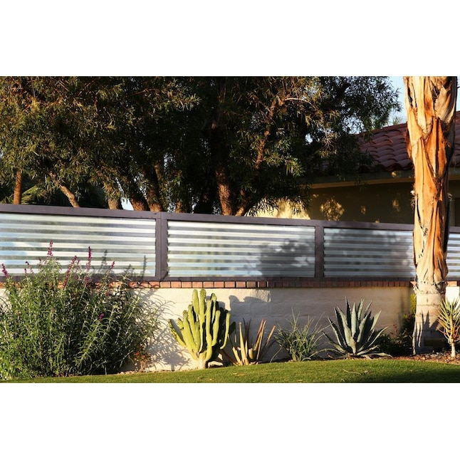 Silver Galvanized Steel Yard At, Corrugated Metal Fence Plans