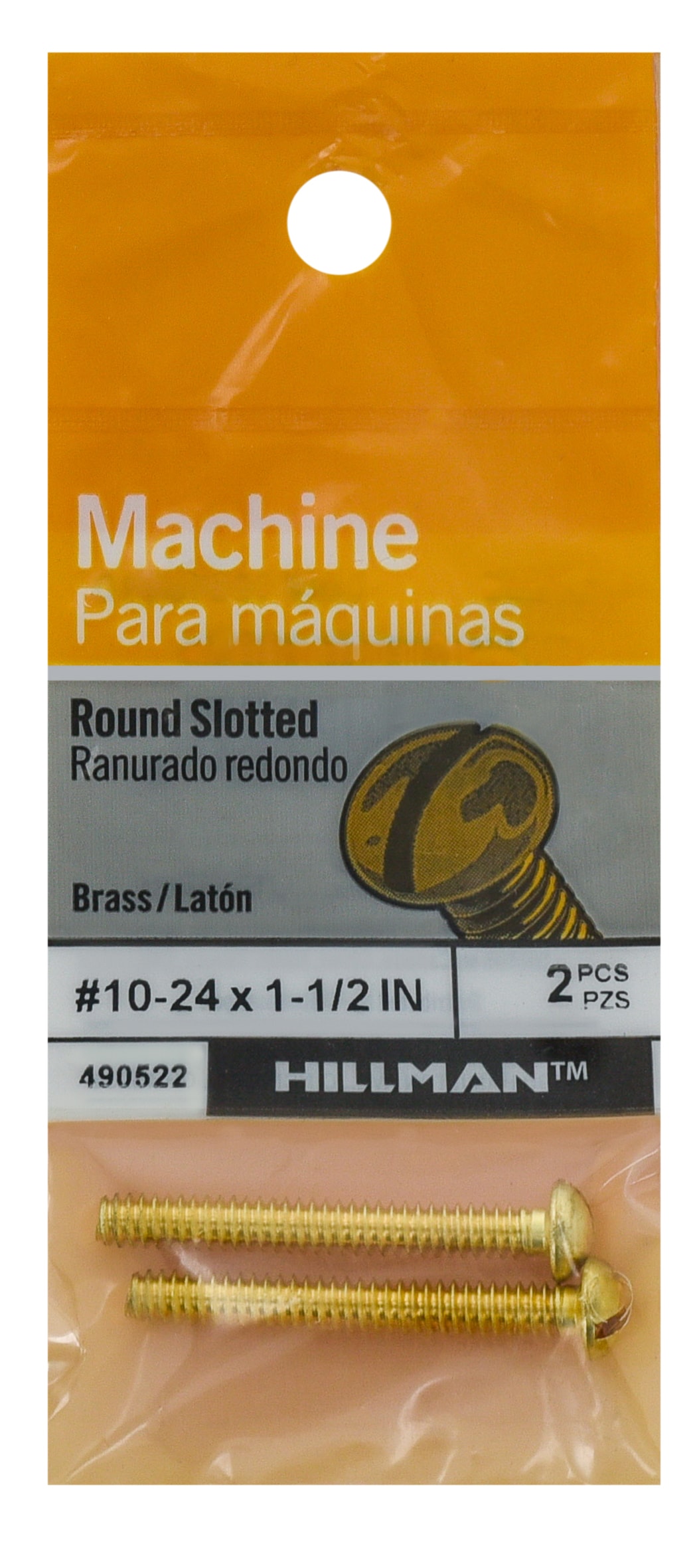 Hillman 490522 #10 - 24 x 1-1/2-in Slotted -Drive Machine screws ( 2 -Count )