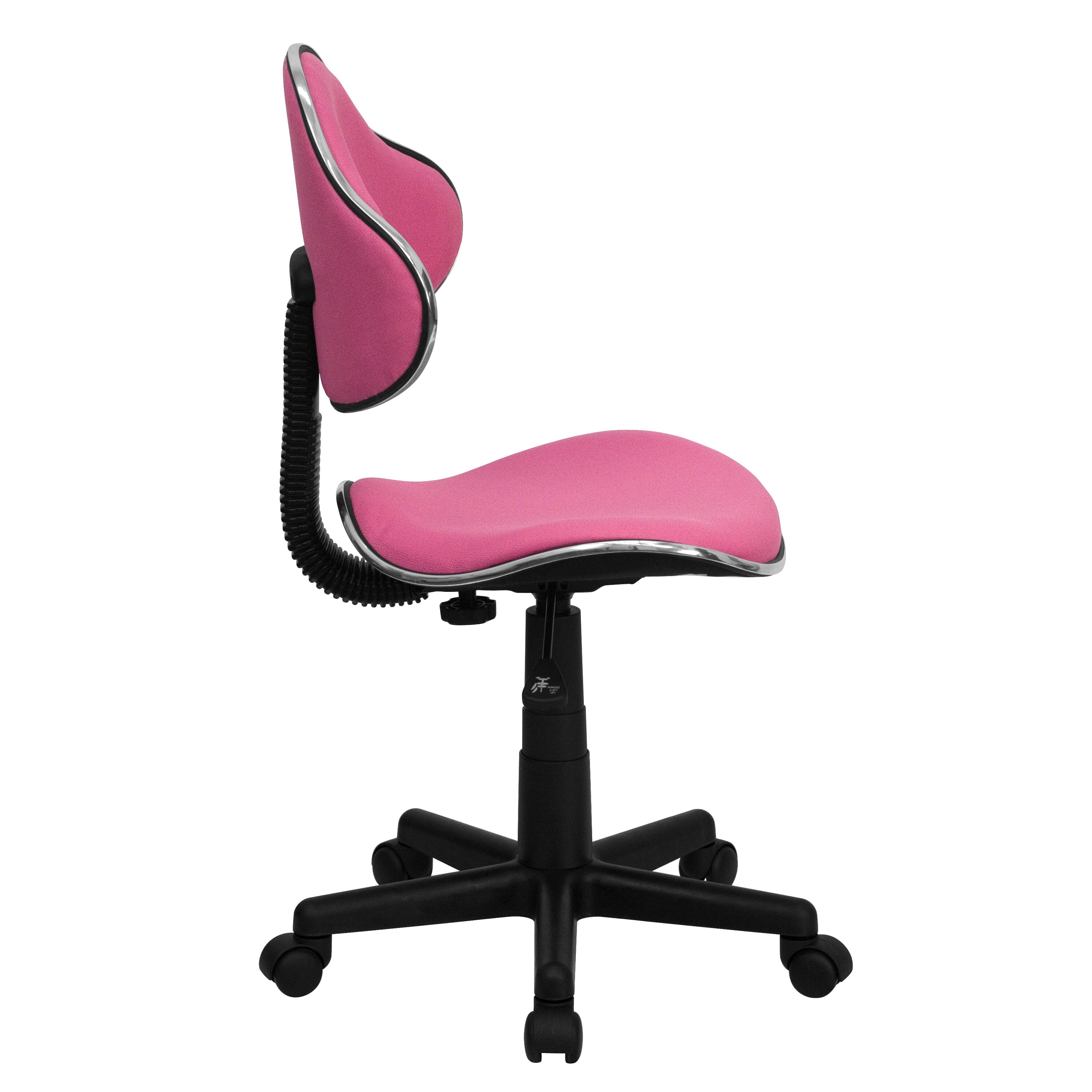 Swivel Pink Polyester Low-Back Task Chair