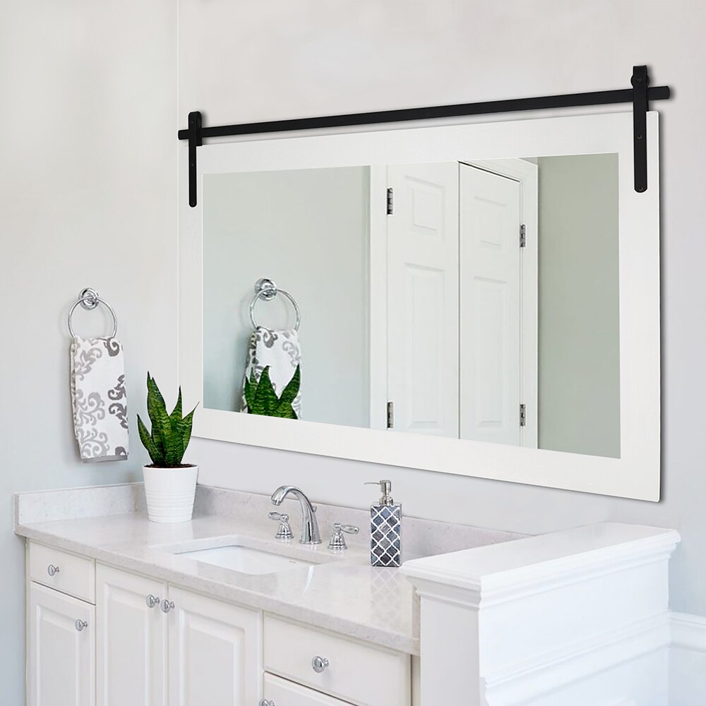 Clavie 26-in W x 40-in H White Framed Wall Mirror in the Mirrors ...