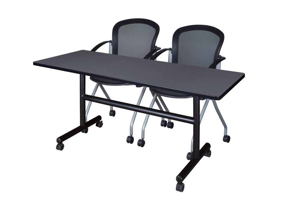 Regency MKFT6024GY23BK Training Gray 4-Person Training Table (60-in W x 29-in H)
