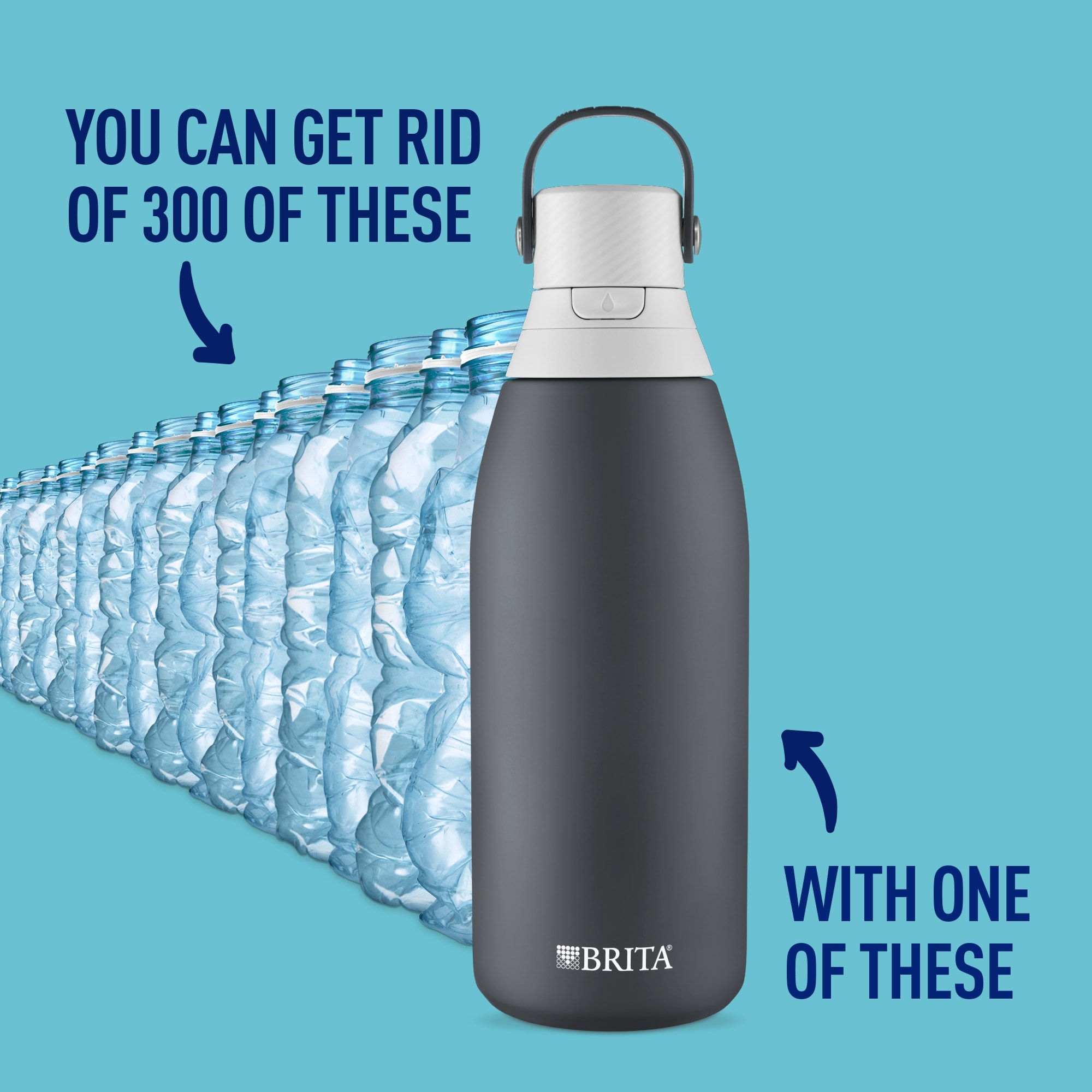 Brita Filter bottles 32-fl oz Stainless Steel Water Bottle in the Water  Bottles & Mugs department at