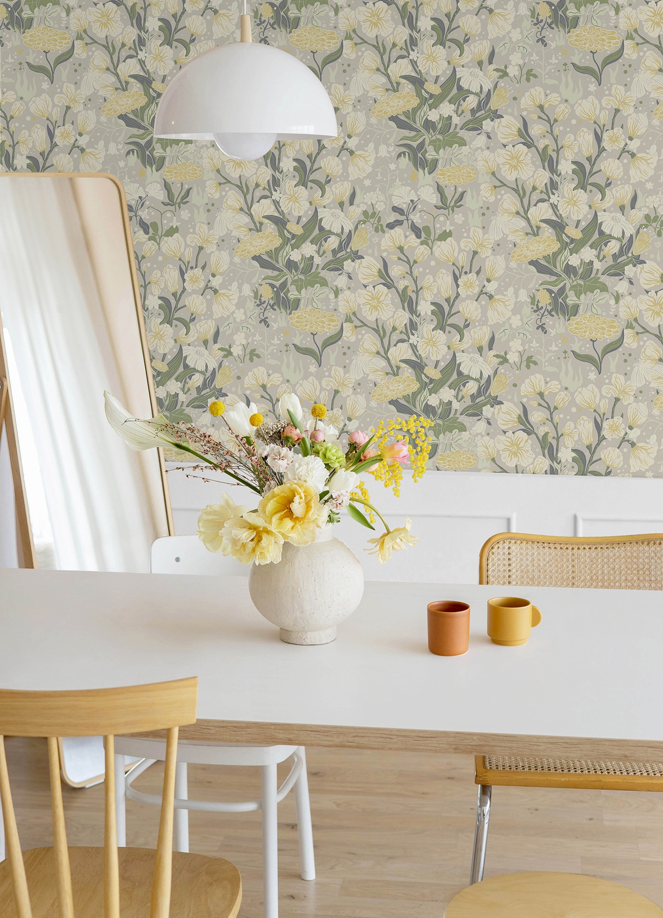 Hava Yellow Meadow Flowers Non-Woven Wallpaper Roll