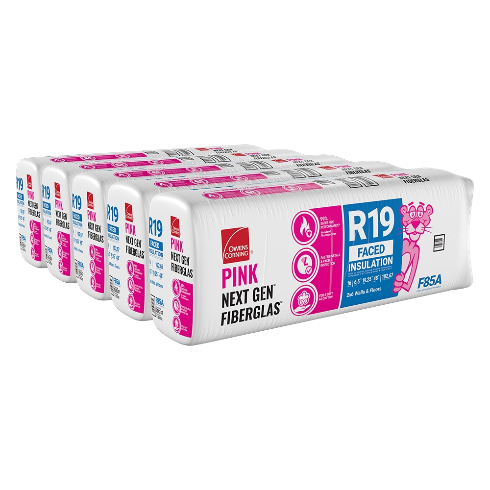 Owens Corning F85A R- 19 Wall Kraft faced Fiberglass Batt Insulation 102.67-sq ft ( 19.25-in W x 48-in L)