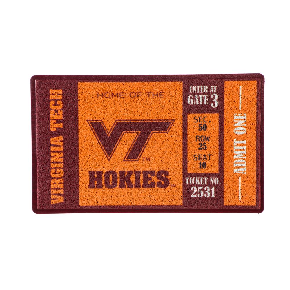 Team Sports America 41LM903 Virginia Tech Hokies 2-ft x 3-ft Multi PVC Rectangular Outdoor Decorative Sports Door mat