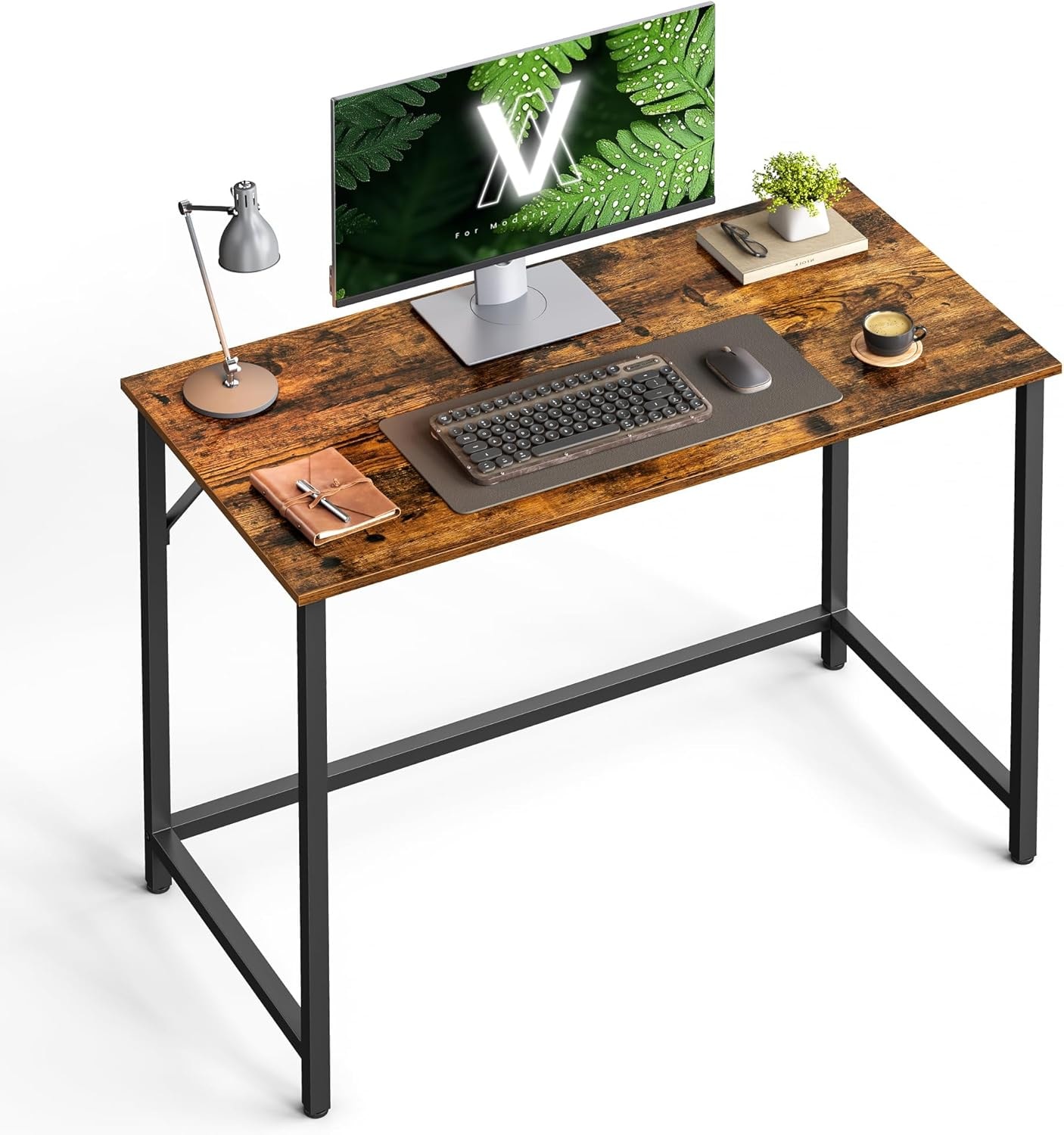 SONGMICS HOME LWD41XV2 Computer Desk  – Industrial Style Rustic Brown and Black