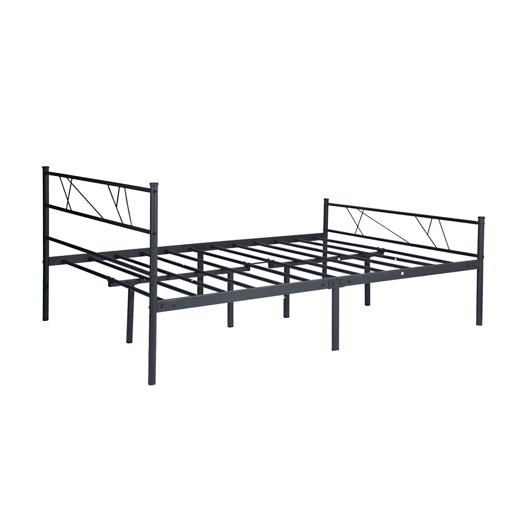 Clihome Bed Frame Black Full Metal Bed Frame In The Beds Department At ...