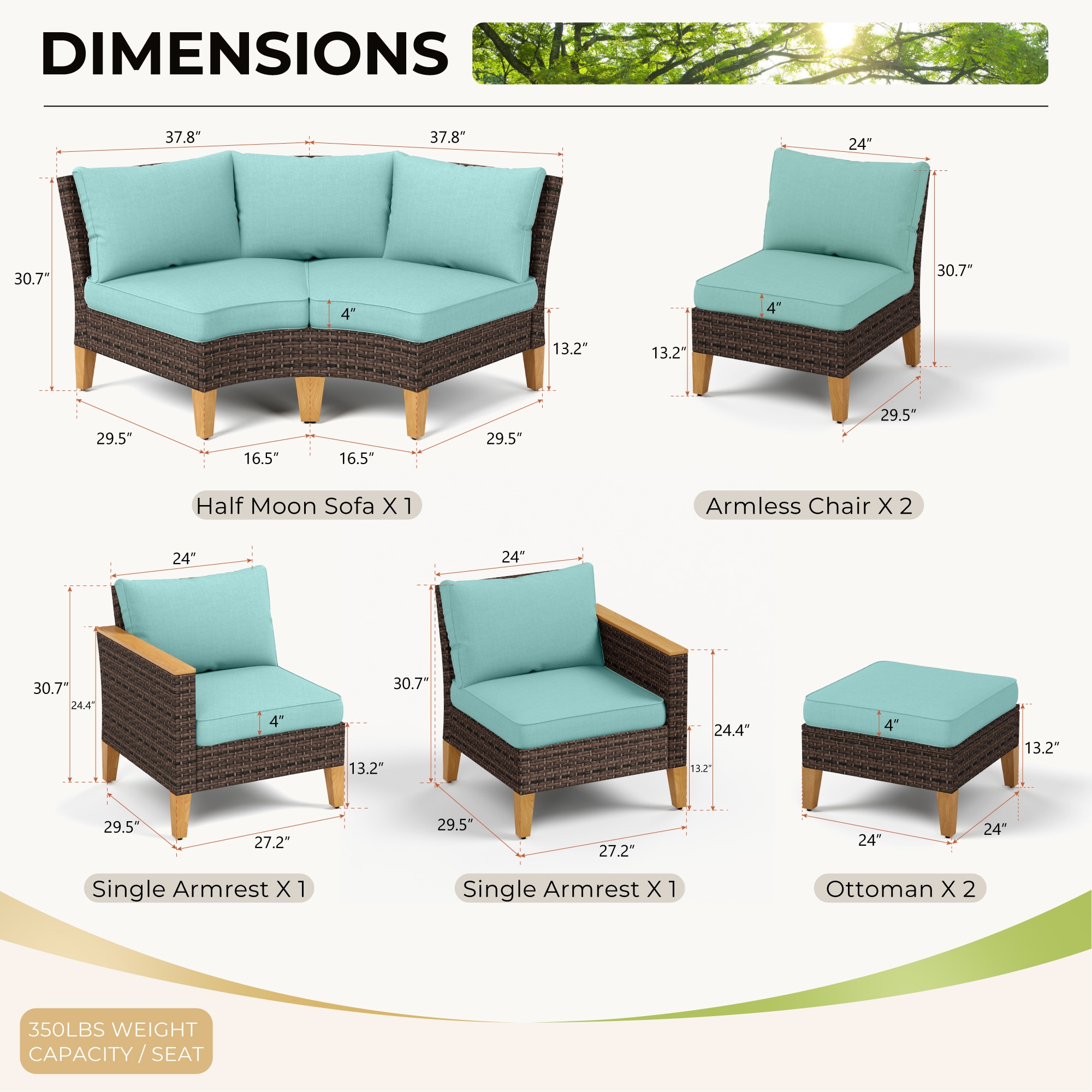 Sunshine Valley CR006-11-8-BU Patio-Conversation-Sets - View #2