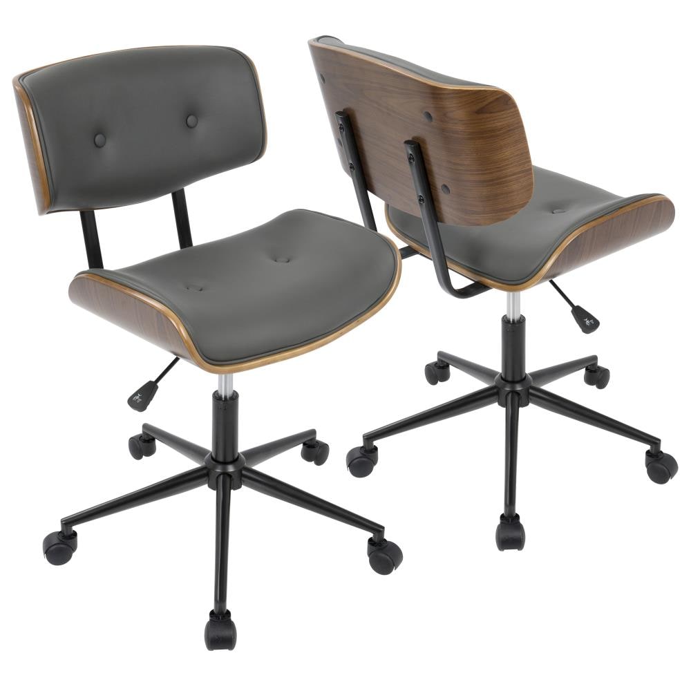 Lumisource lombardi walnut and adjustable office chair new arrivals