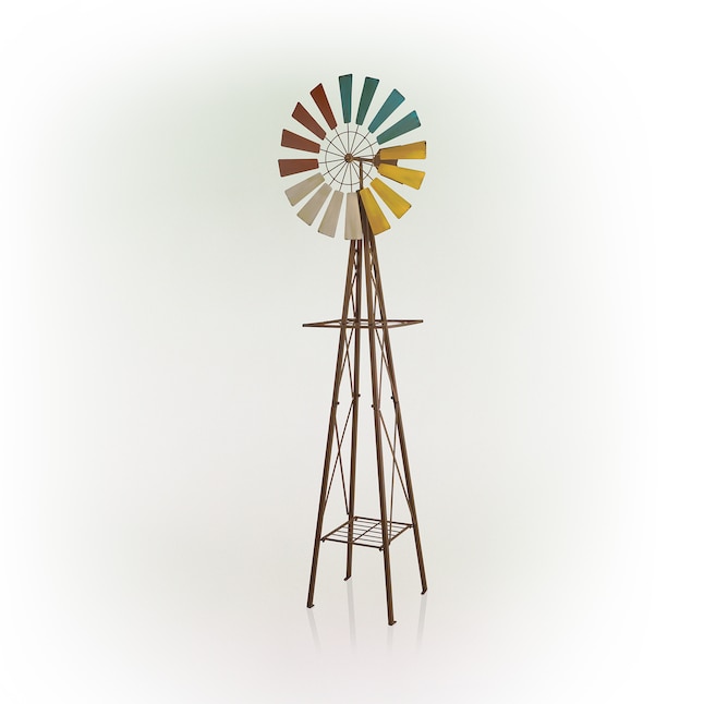 Alpine Corporation Multicolor Iron Wind, Metal Garden Windmill Spinner