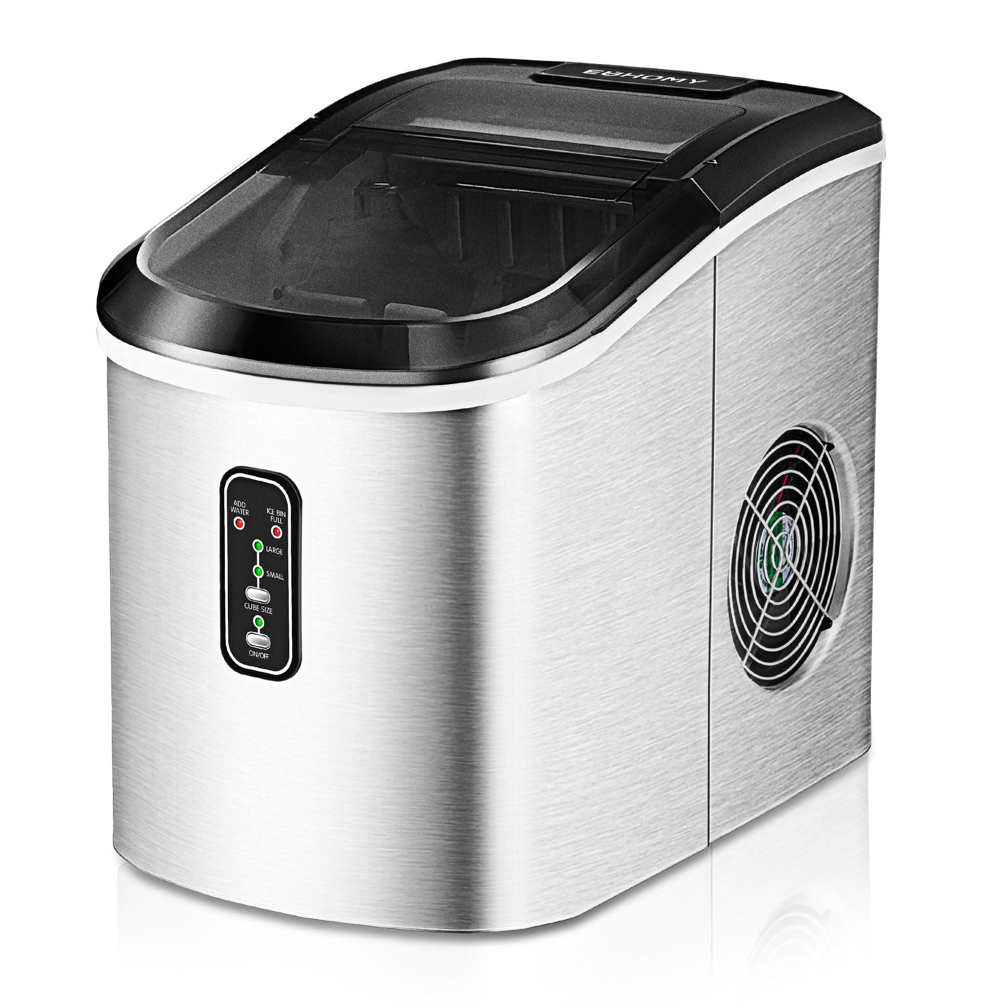 Simzlife Countertop Ice Maker, 26 lbs in 24 Hours, 9 Bullet-Shaped Ice