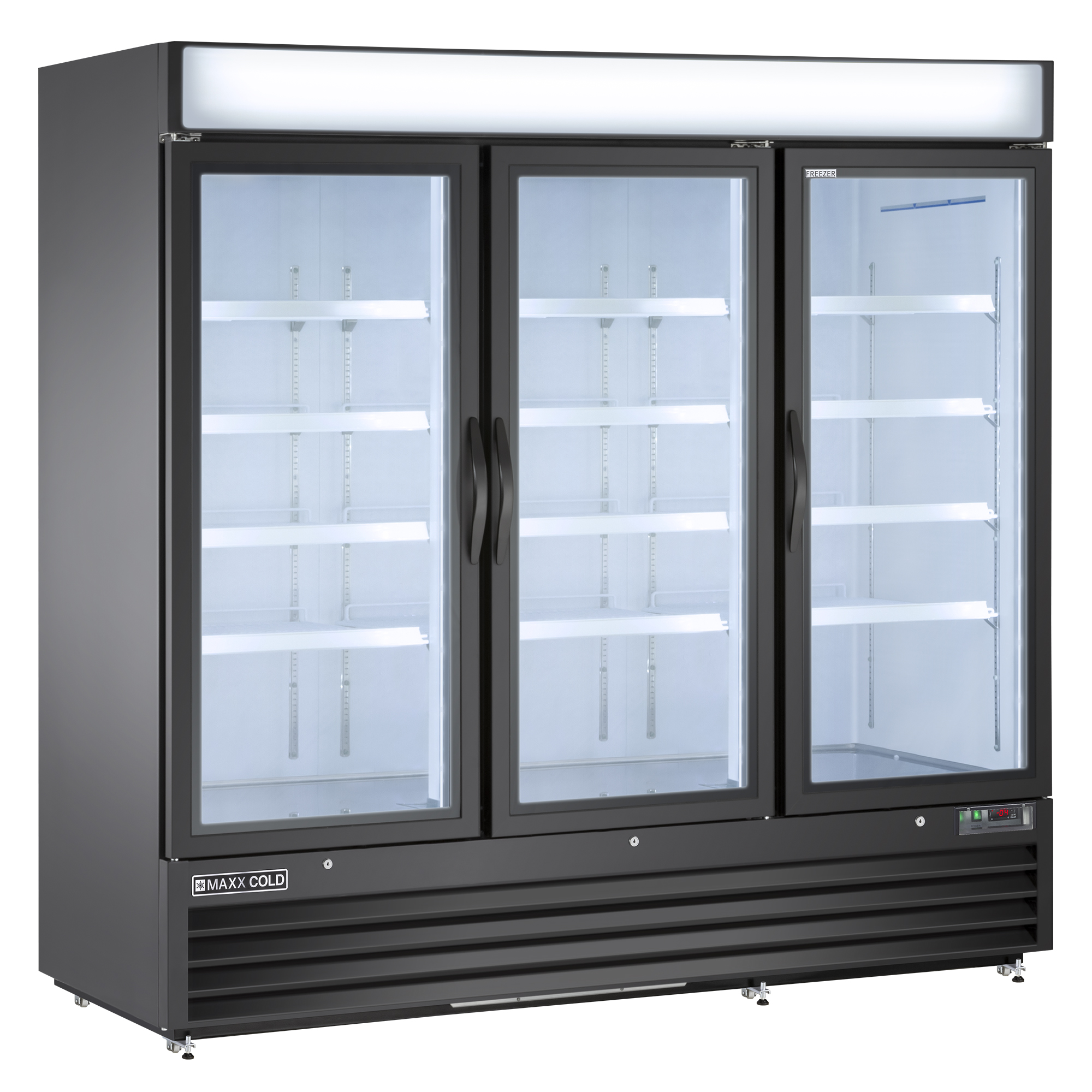 Maxx Cold Free Standing Glass Door Merchandiser Freezer, 72 cu. ft. 72-cu ft Upright Frost-free Commercial Freezer in Black #MXM3-72FBHC