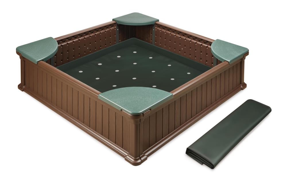 Badger Basket Covered Convertible Cedar Sandbox with Canopy and Bench Seats  : : Patio, Lawn & Garden