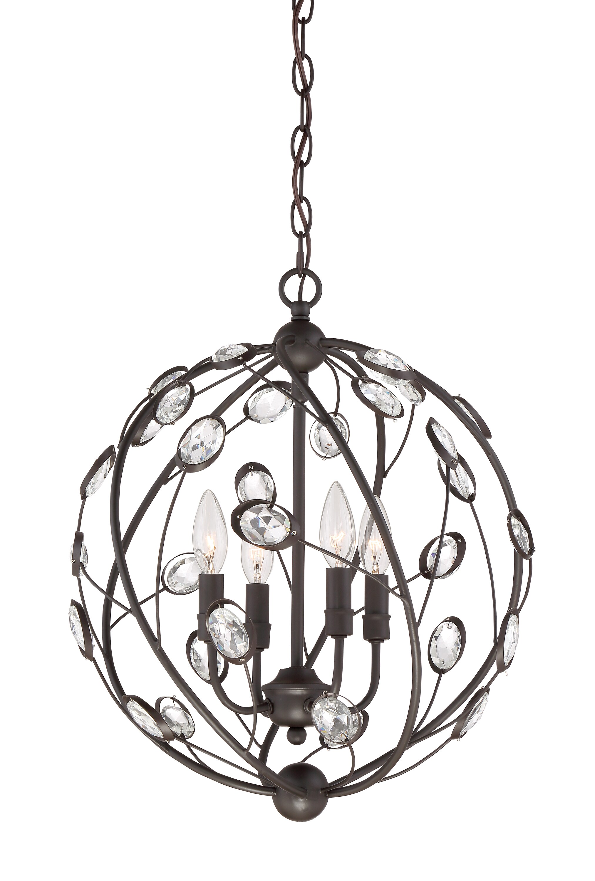 Quoizel Sedona 4-Light Bronze Transitional Globe Outdoor Hanging Pendant  Light in the Pendant Lighting department at