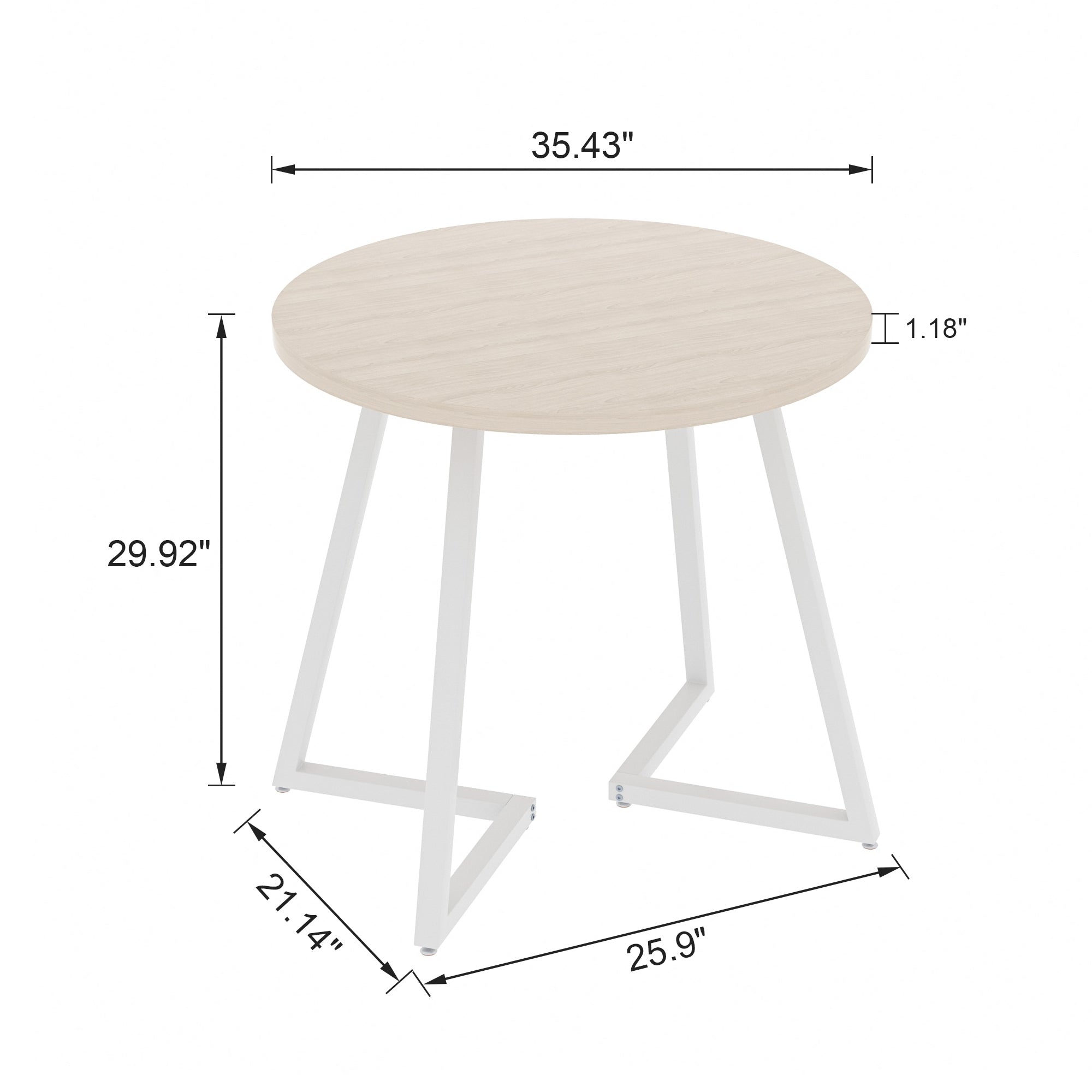 Vecelo LOE-MX-TBL11-90-NTW Dining-Tables - View #3