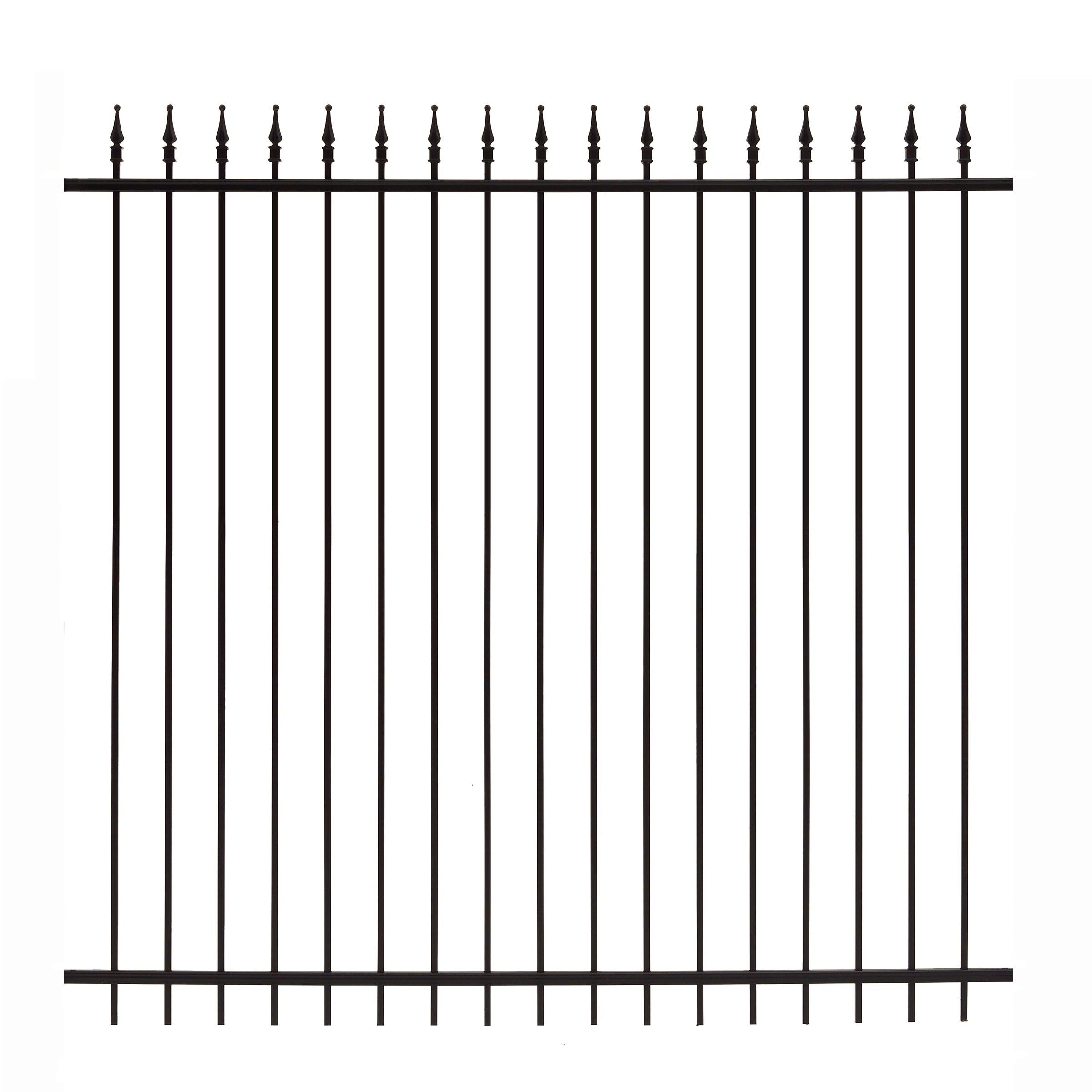 Gilpin 862 6-ft H x 6-ft W Black Steel Decorative Spaced picket Fence panel