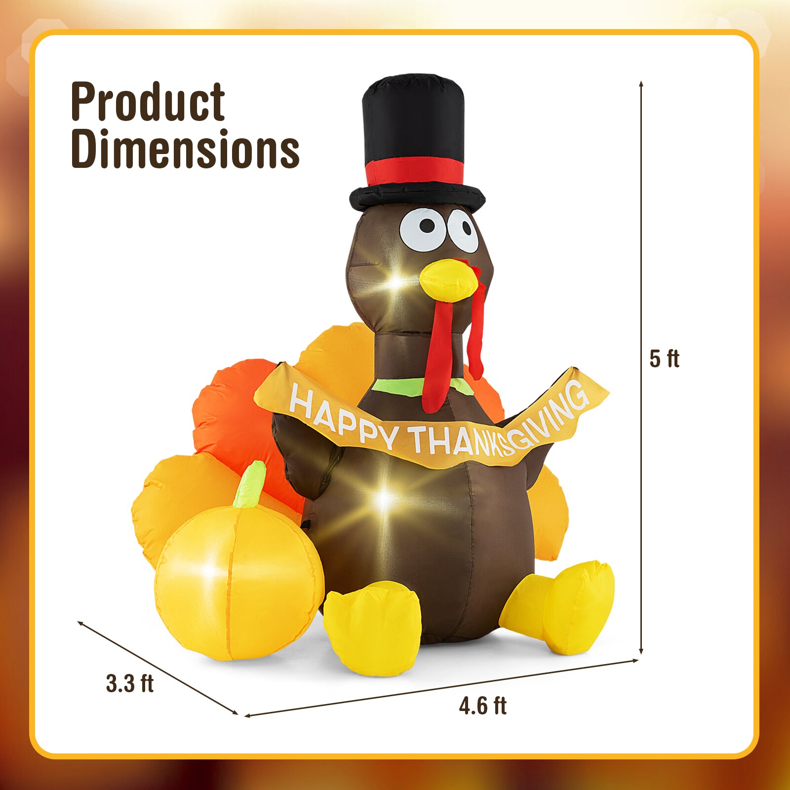 WELLFOR HYG23892US Outdoor-Thanksgiving-Decor - View #2