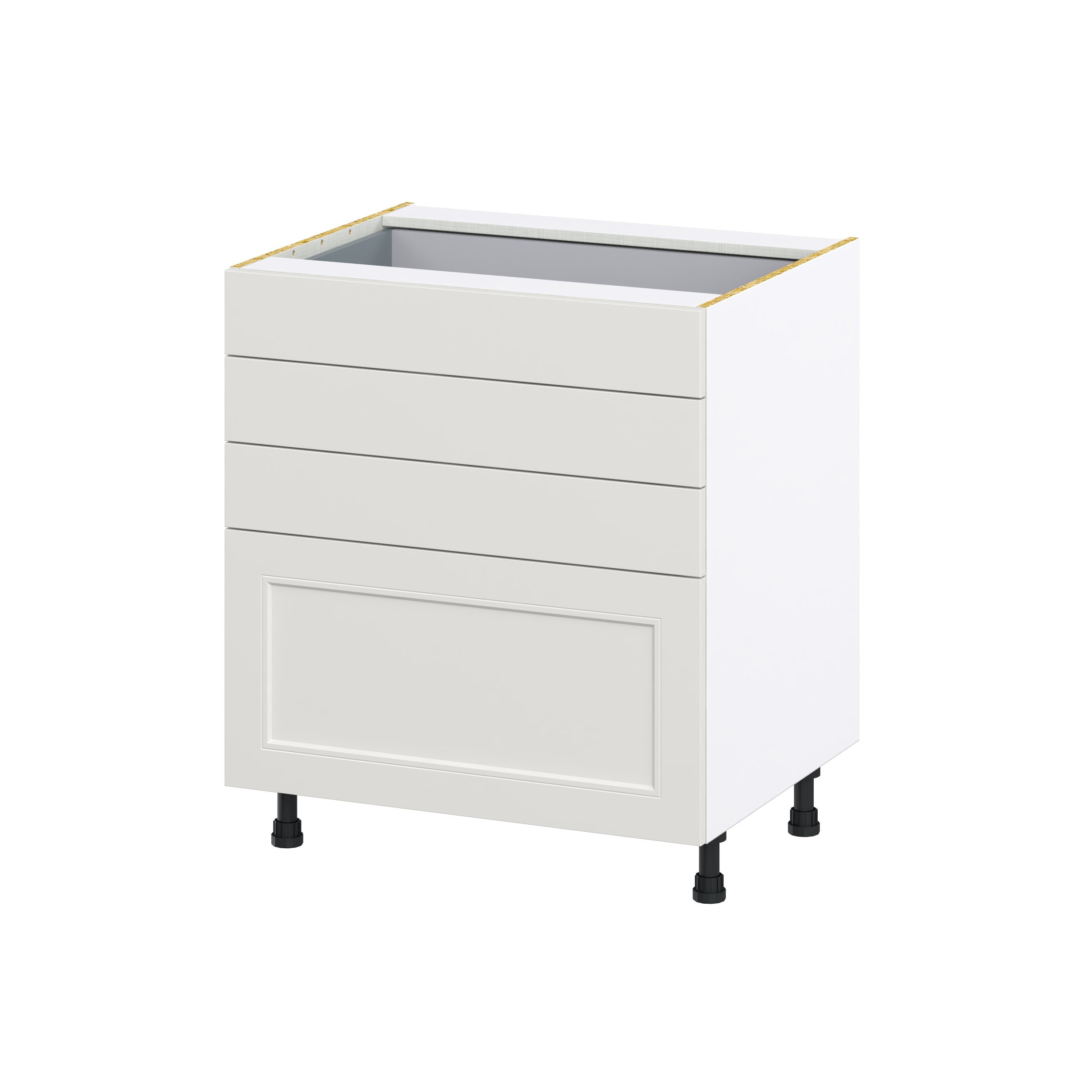 Hugo&Borg DSB4D30-BE Belcourt 30-in W x 34.5-in H x 24-in D Painted Light Gray 4 -Drawers Drawer Base Fully assembled Cabinet (Recessed Panel Shaker)