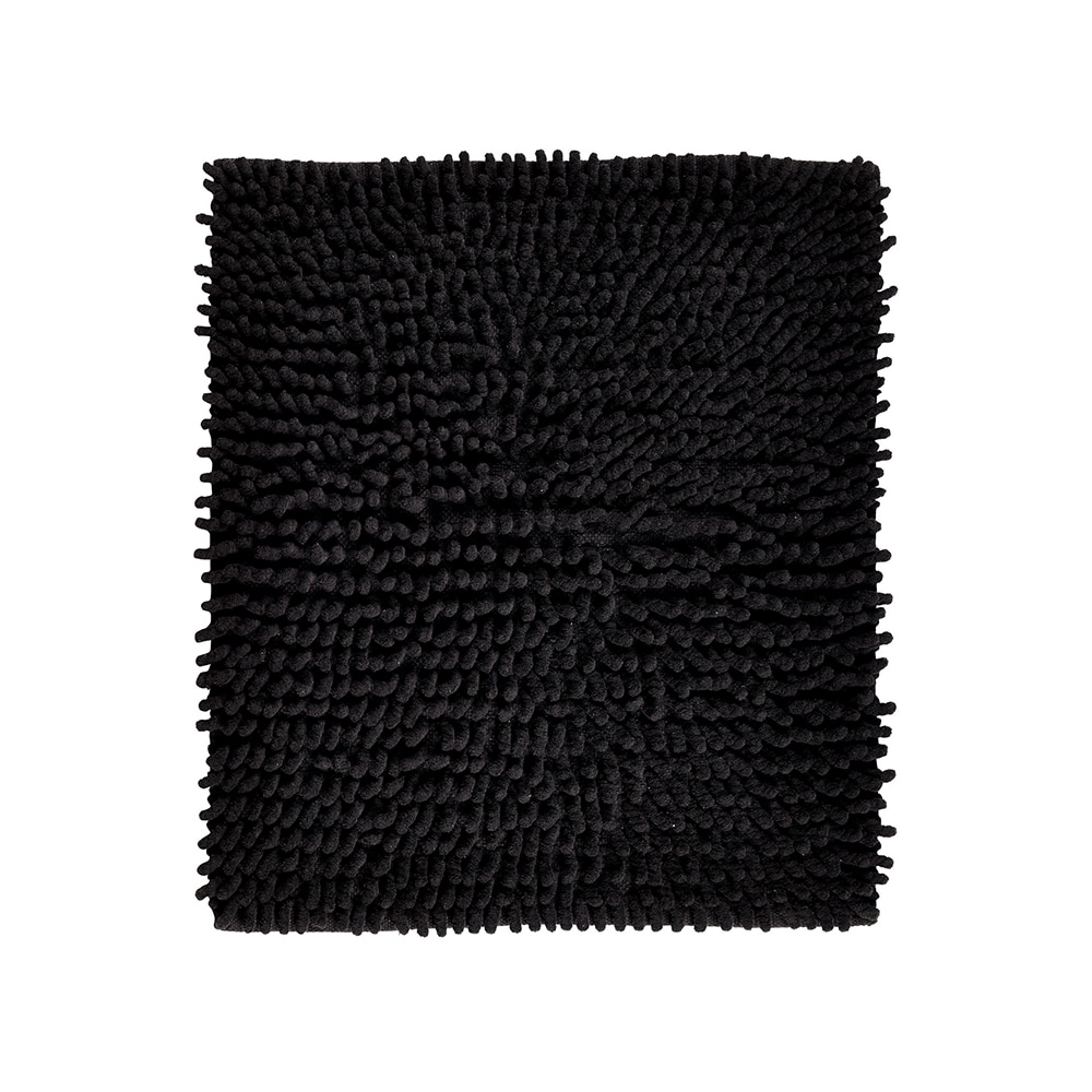 Better Trends Loopy Chenille Bath Rug 24-in x 24-in Black Cotton Bath Rug  in the Bathroom Rugs & Mats department at