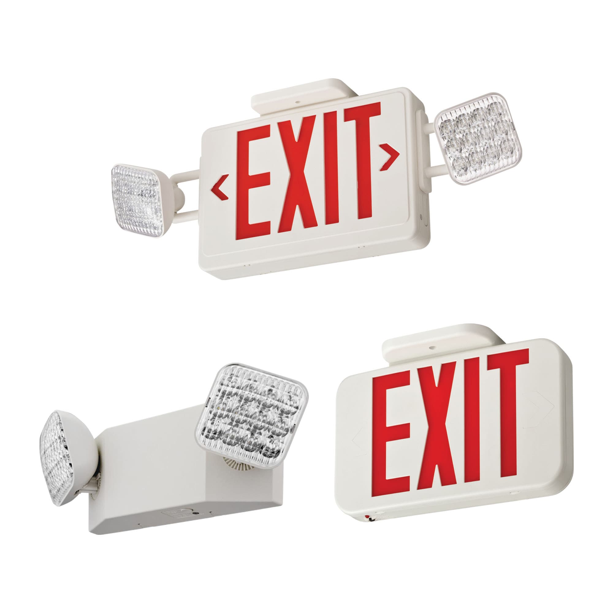 Shop Lithonia Lighting Large Square EXRG Exit Sign Combo  Emergency Lights  Bundle at