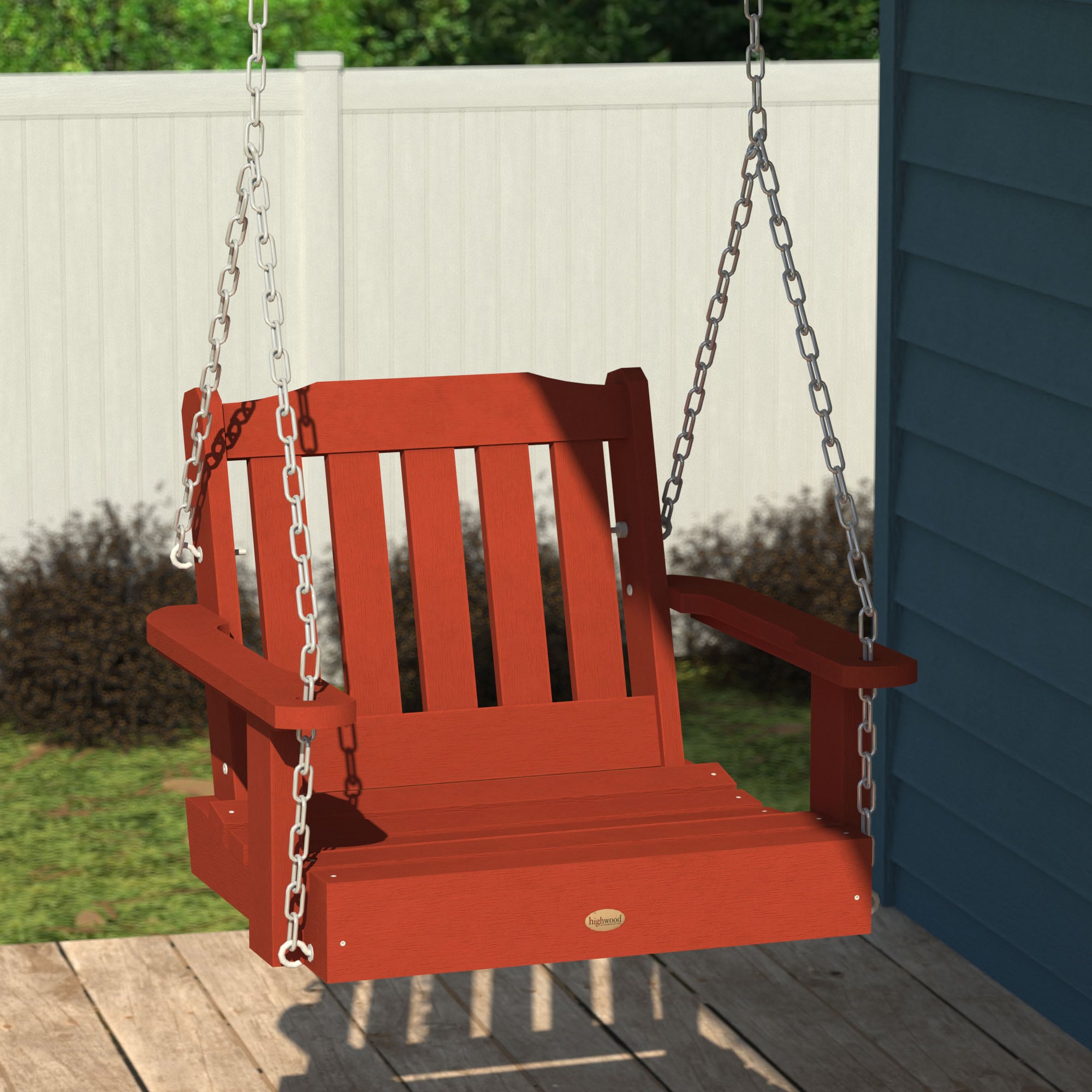highwood AD-PORL3-RED The Lehigh 1 -person Rustic Red Recycled plastic Outdoor Swing