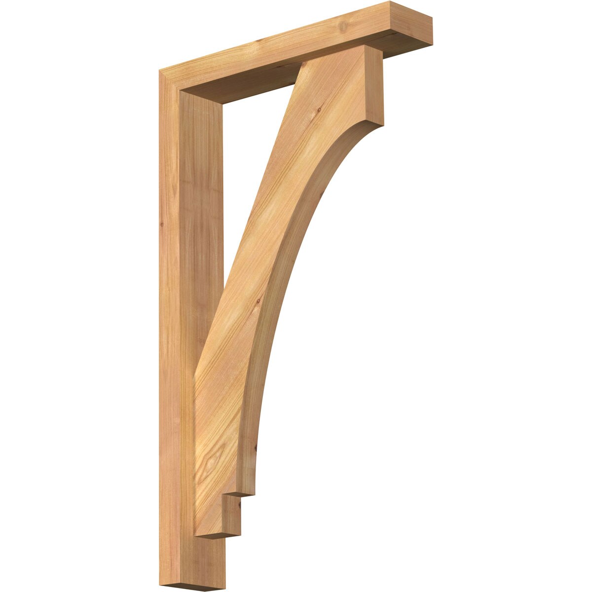 Ekena Millwork 1462711 Imperial Block Smooth Bracket with Offset Brace Western Red Cedar Wood Standard Bracket