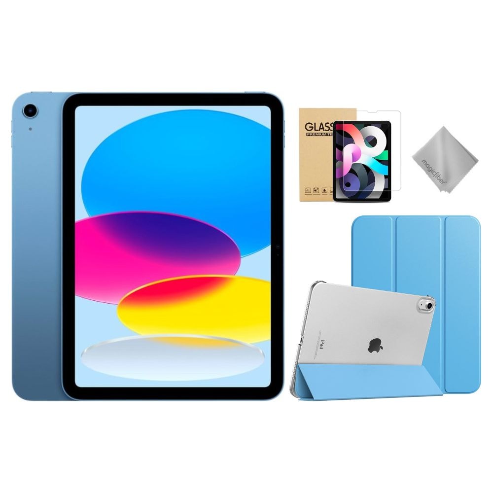 Apple  - 11-inch iPad A16 chip with Wi-Fi - 256GB - Blue With Blue Case Bundle