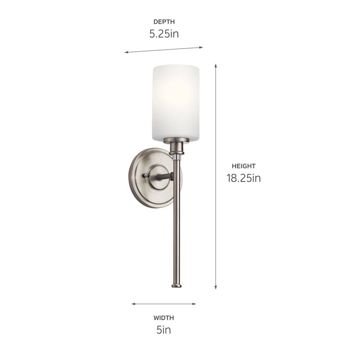 Kichler Joelson 5-in 1-Light Brushed Nickel Transitional Vanity Light ...