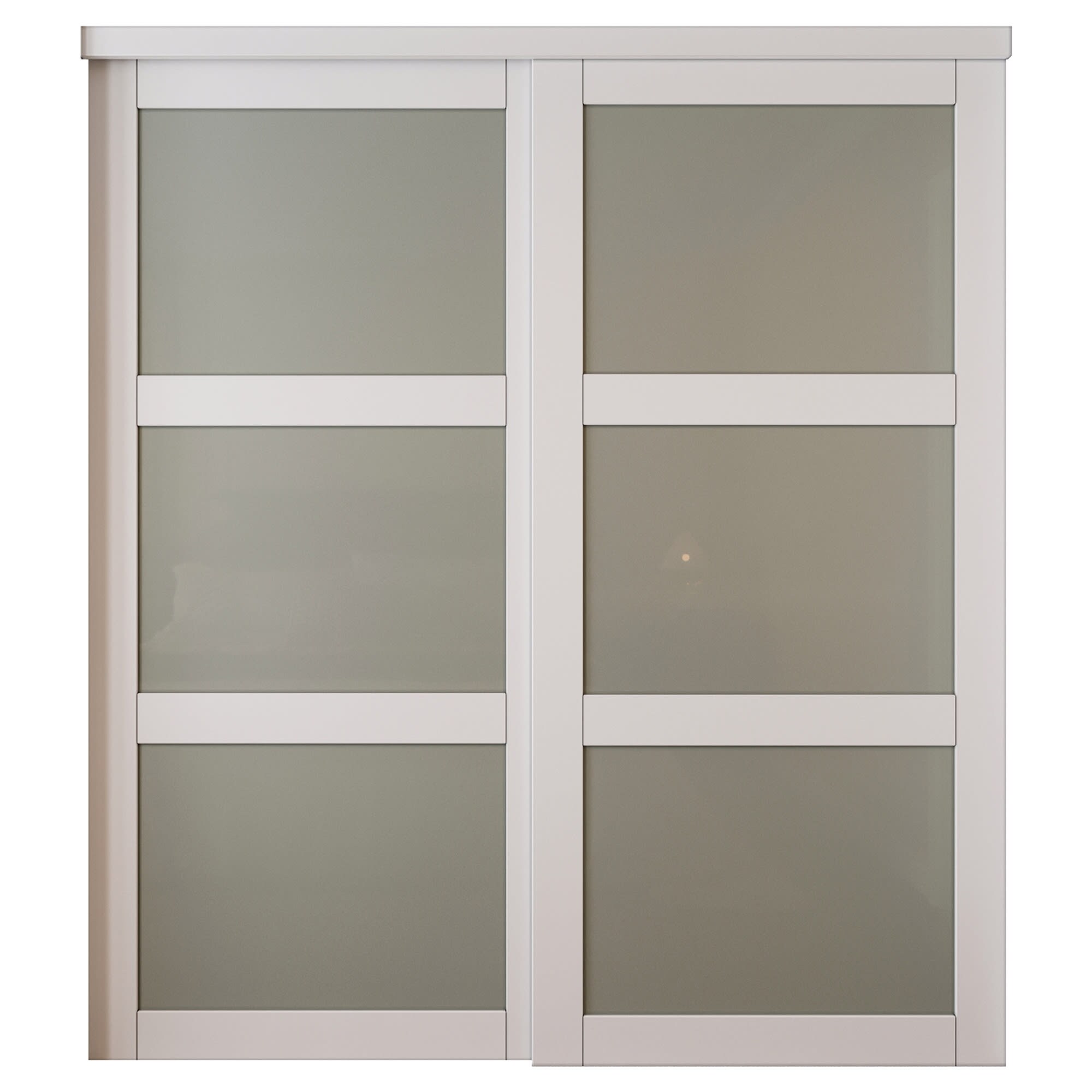 HYALON 3 Lite Closet Sliding Door Tempered Frosted Glass with Hardware ...