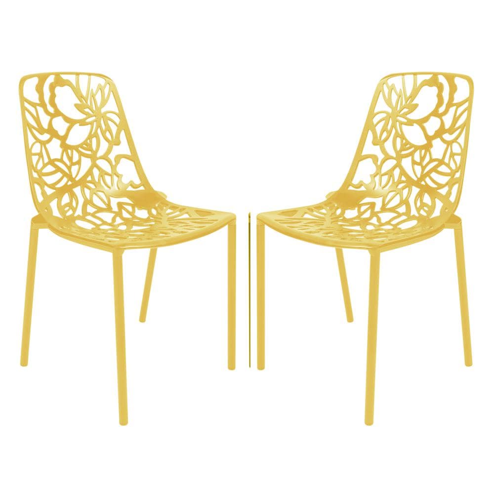 Leisuremod BG3143561 Modern Devon Aluminum Chair Set of 2