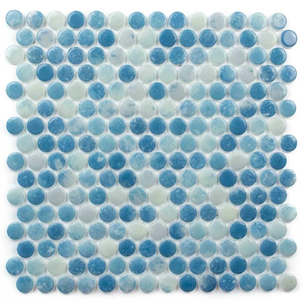 The Tile Life SPENNBLISBL Sample - Eterna Penny Blue 4-in x 4-in Multi-finish Glass Floor and Wall Tile