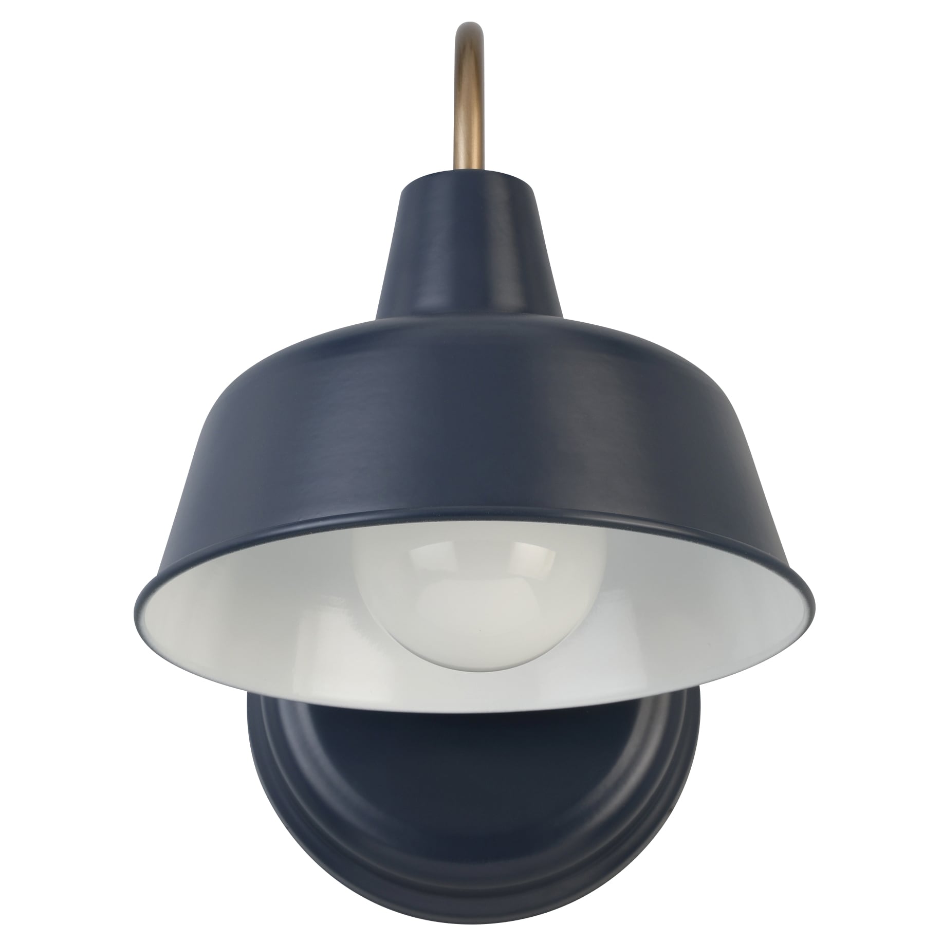 Arched Gold Steel Dimmable Sconce with Bell-Shaped Shade