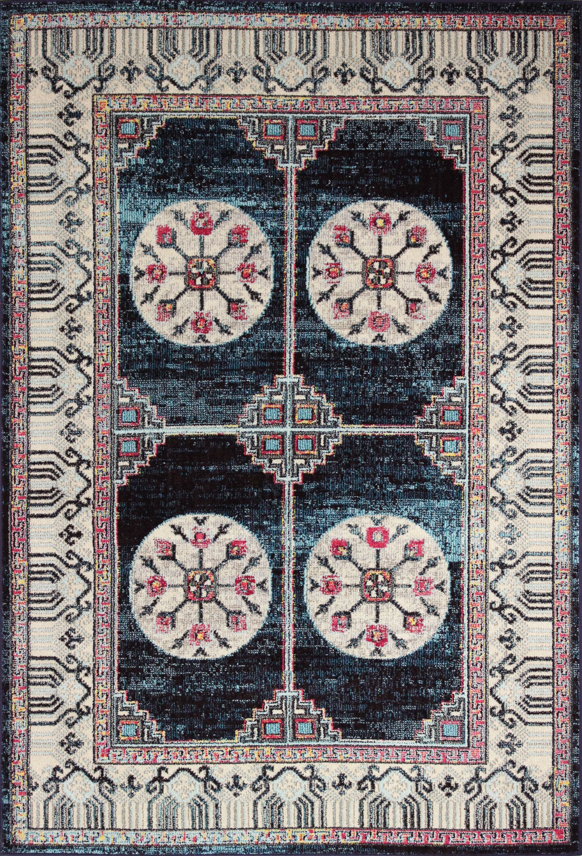 Bashian 649652301105 9 X 12 (ft) Navy Indoor Geometric Oriental Area Rug