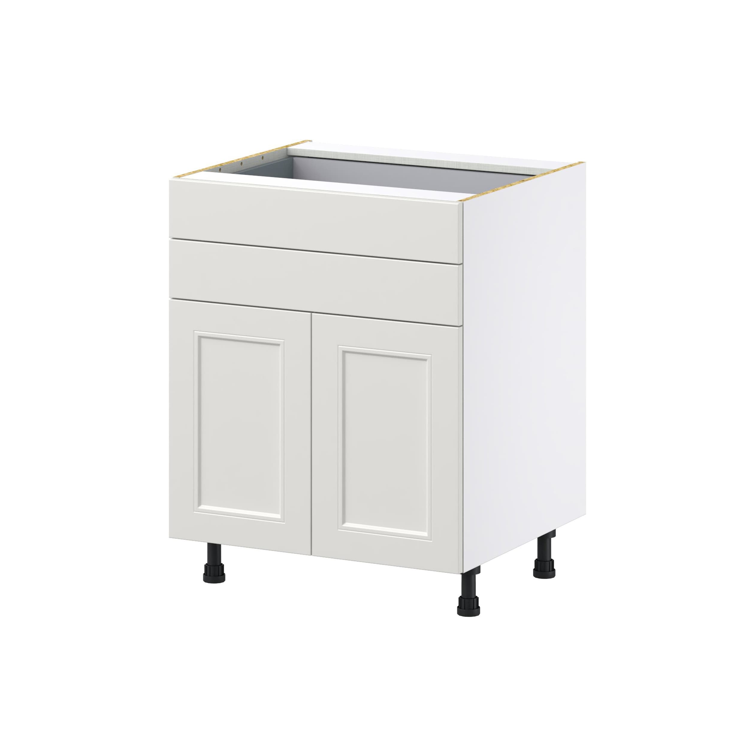 Hugo&Borg Belcourt 27-in W x 34.5-in H x 24-in D Gray Painted 6-Drawer Base Fully Assembled Cabinet (Recessed Panel Style)
